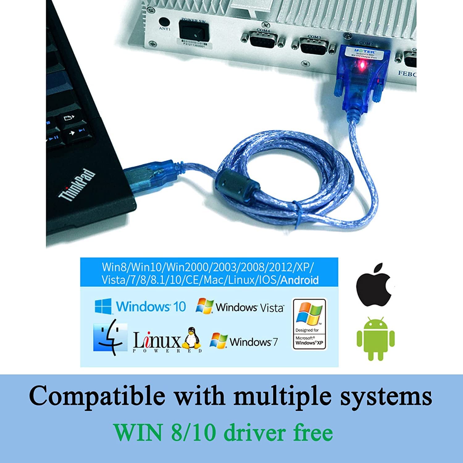 Utek Ut 8801 1.5M Length Usb To Rs 232 Converter Ver2.0(1 Port Usb To Rs 232 Serial Converter With Esd Protection)