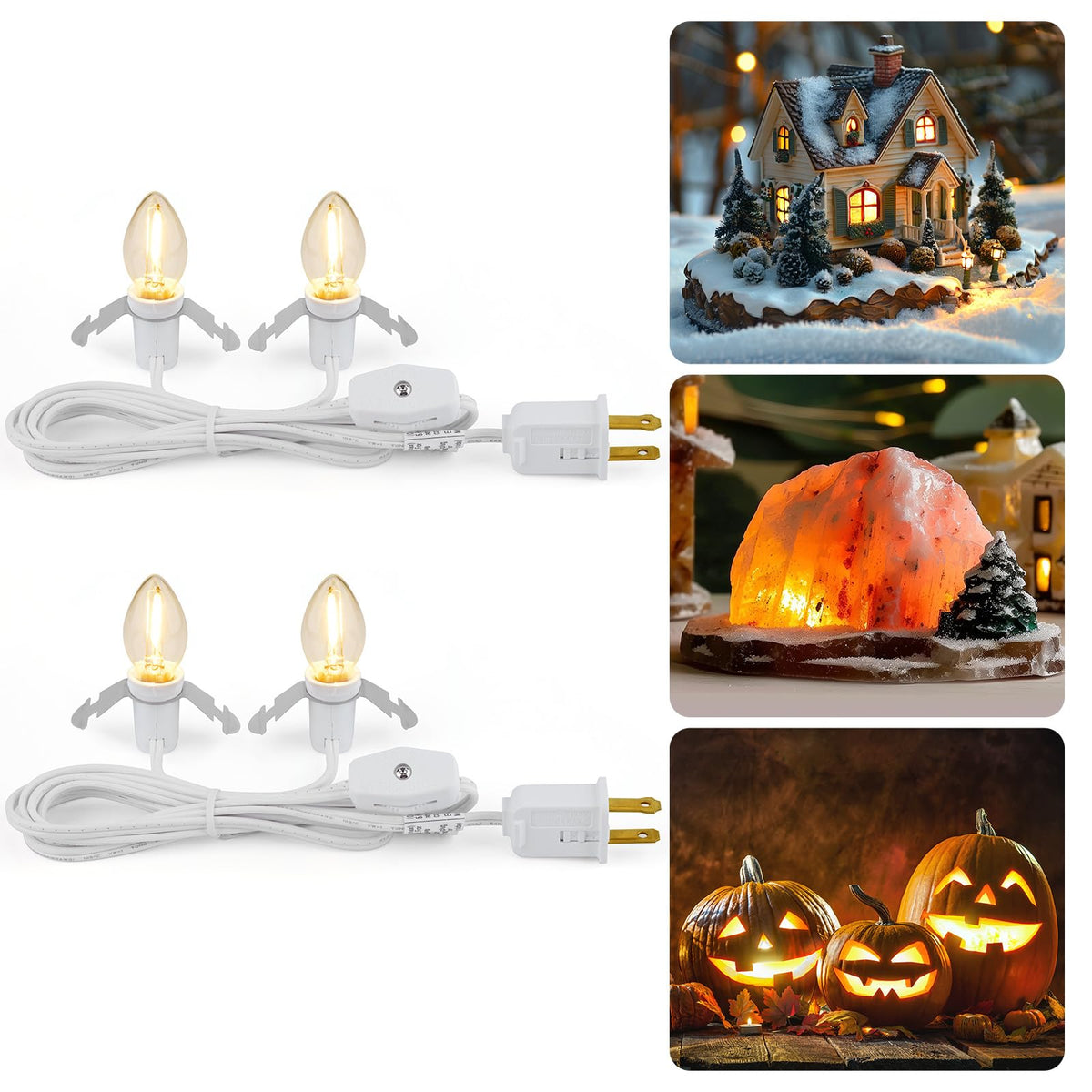 Brightown LED Light Bulb Accessory Cord - 2 Pack, Warm White, 5 Feet w ...