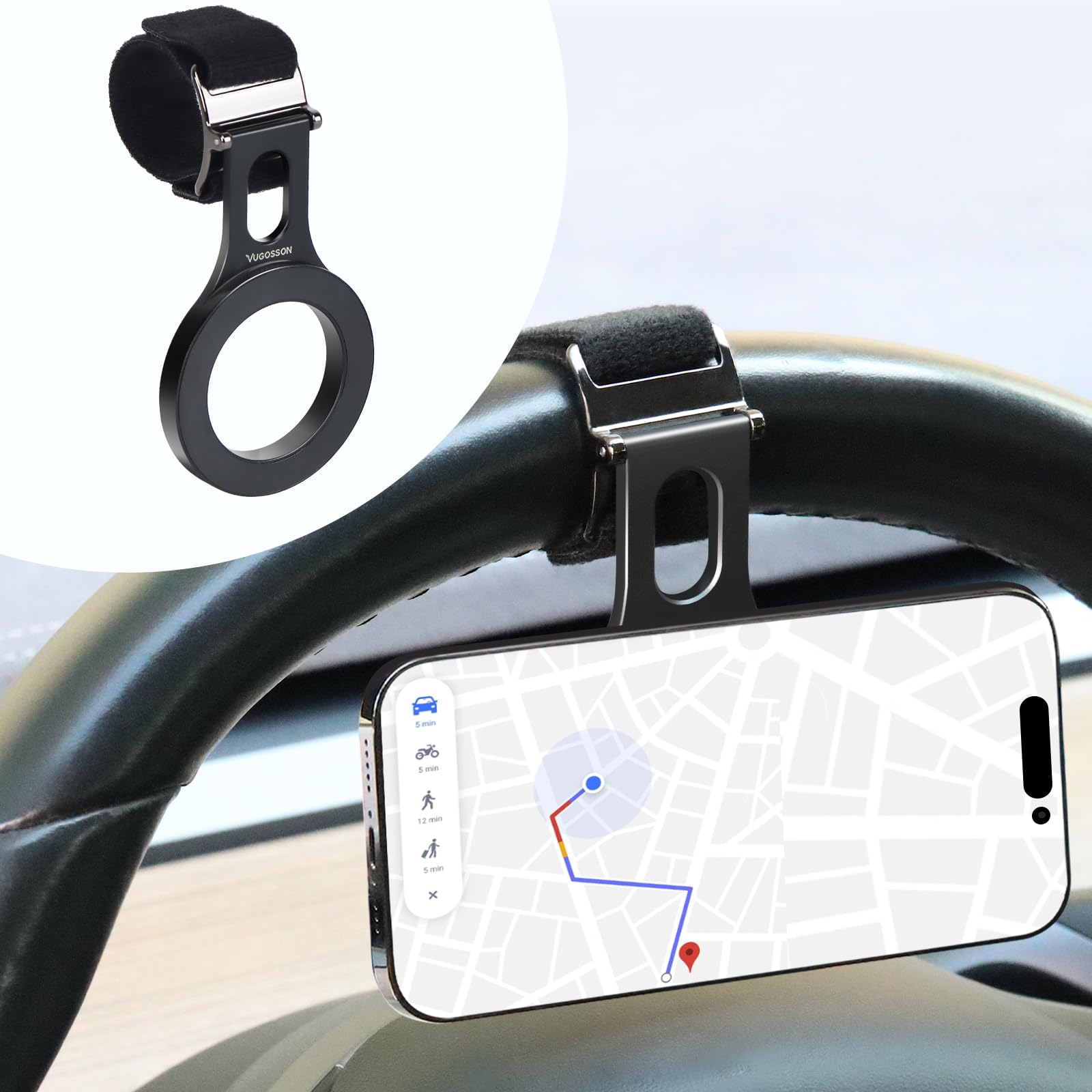 Magnetic Phone Holder For Tesla, Steering Wheel Phone Mount For Magsafe Car Holder, Work On Iphone,Samsung And All Phones, Magne