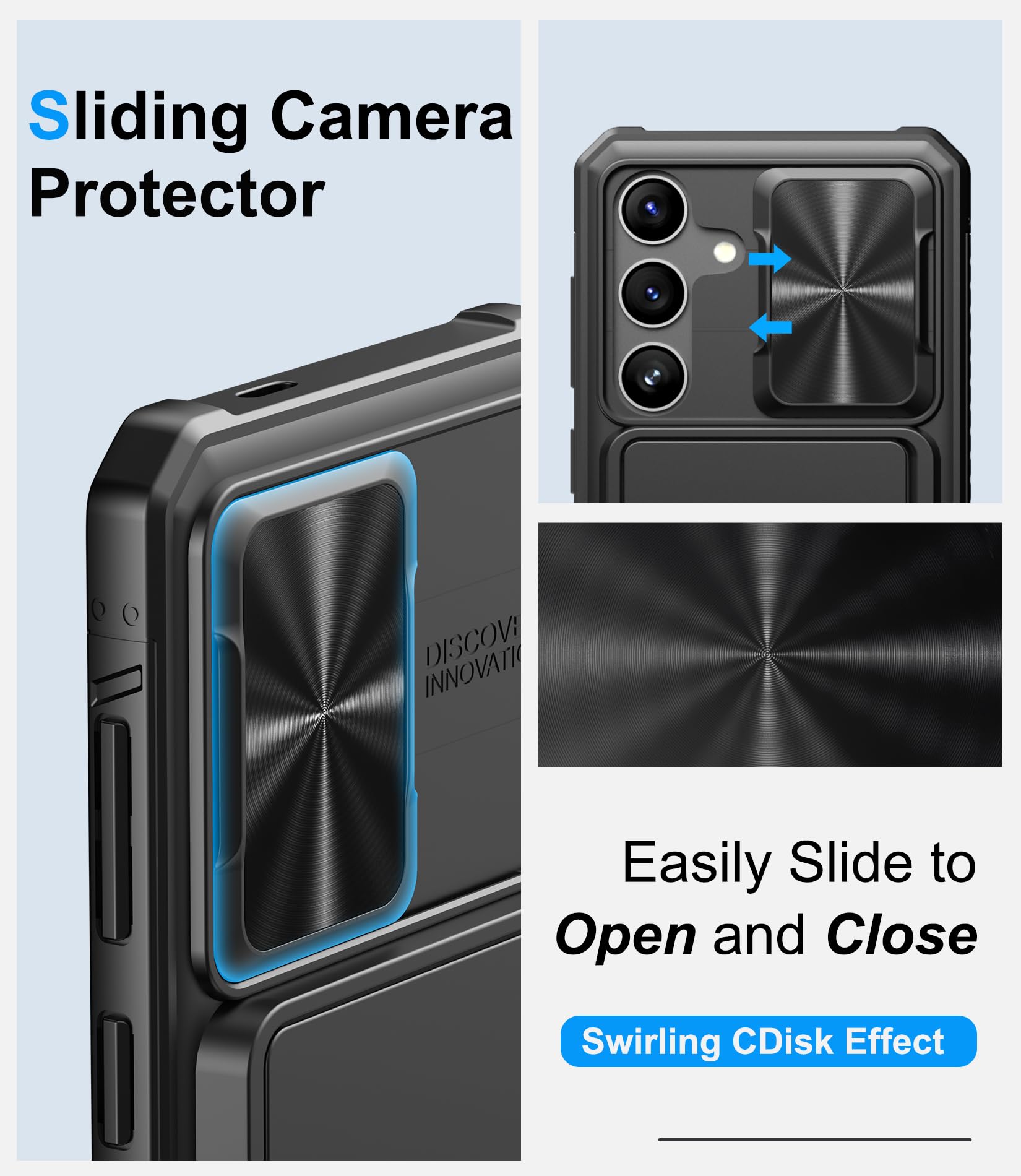 Bxyjy For Samsung Galaxy S24 Case Wallet, Built In Card Holder (4 5 Cards) & Slide Camera Cover & Kickstand, Military Grade Prot