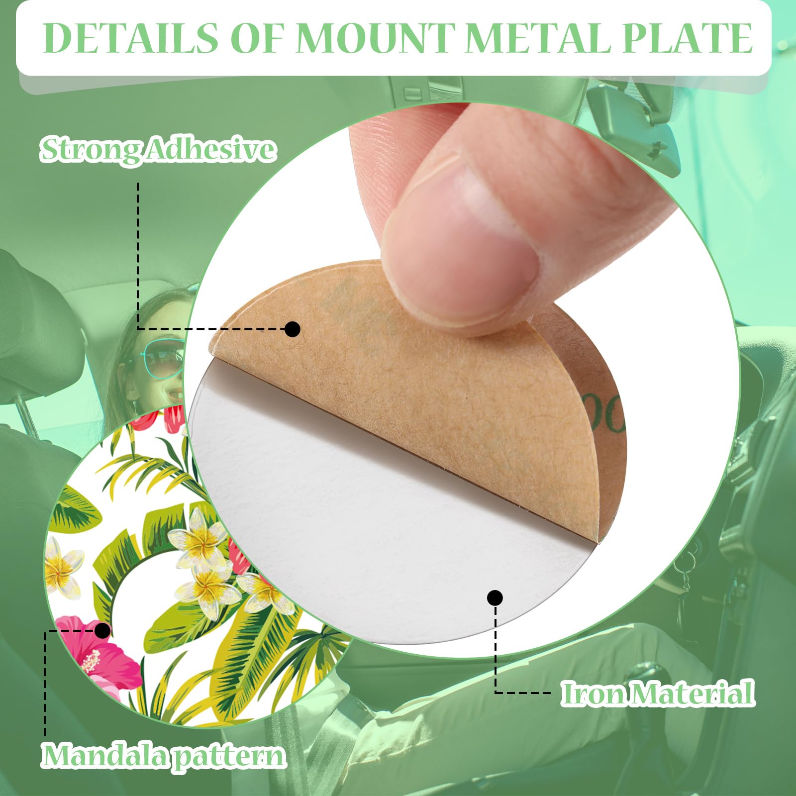 Weewooday 8 Pcs Phone Magnet Car Metal Mount Plate For Cell Holder Compatible With Magnetic Car Mounts Replacement Sticker(Summe