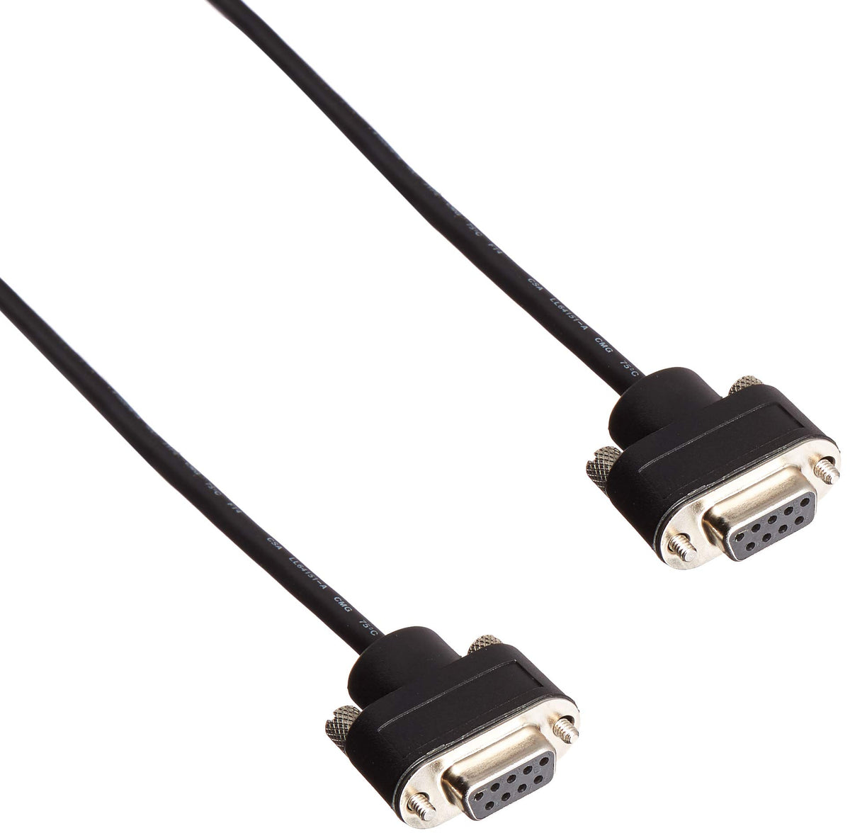 C2G 52147 Serial Rs232 Db9 Cable With Low Profile Connectors Ff In Wall Cmg Rated Black (3 Feet 0.91 Meters)