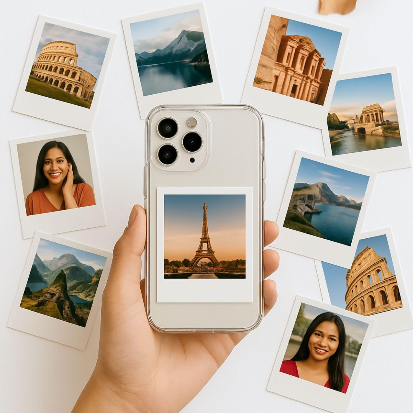 Brandian Customised Mobile Phone Case Mini Photo Prints, Compact And Portable Small Photo Set For Personalizing Phone Covers, Gl