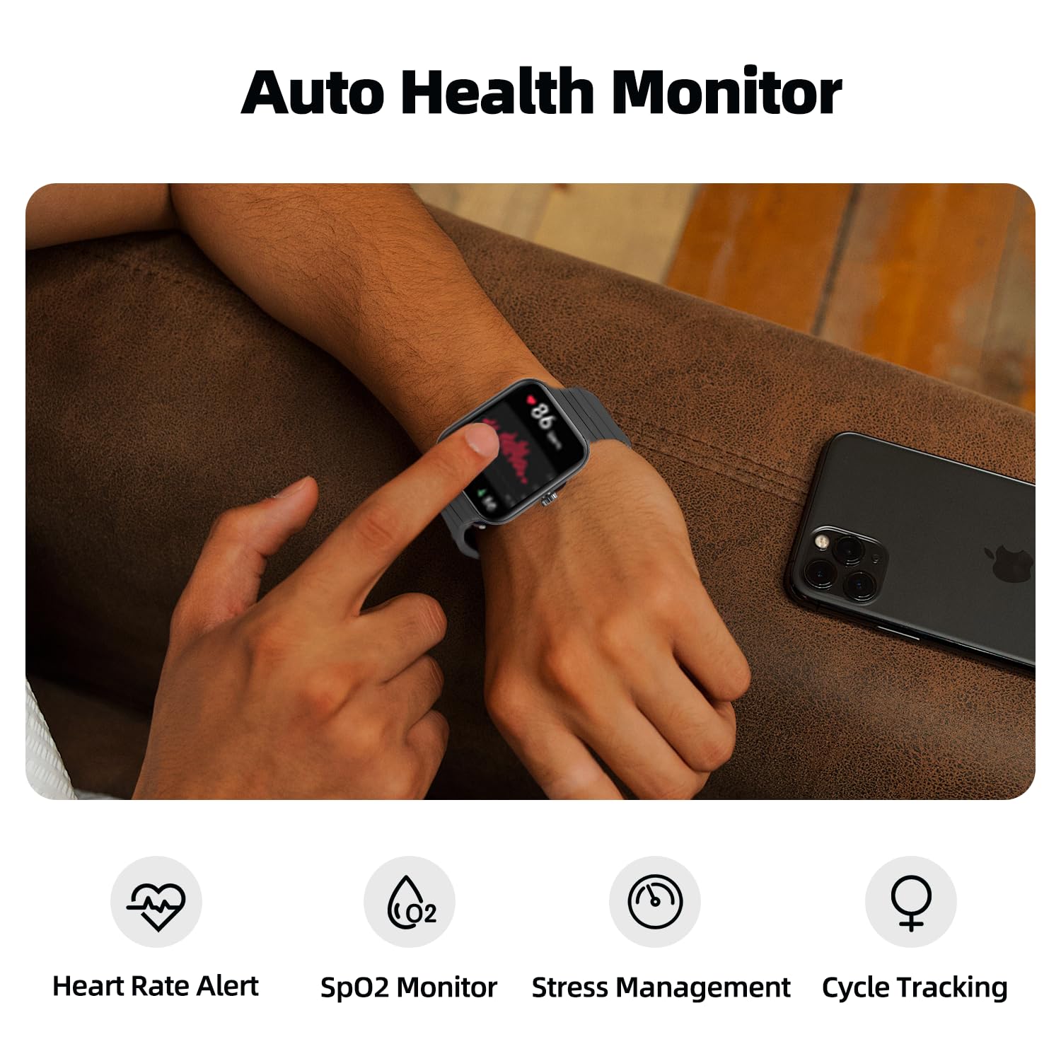 Smart Watch Answer/Make Call, Alexa Built In, Fitness Tracker With 100 Sport Modes, Heart Rate, Blood Oxygen, Stress And Sleep M
