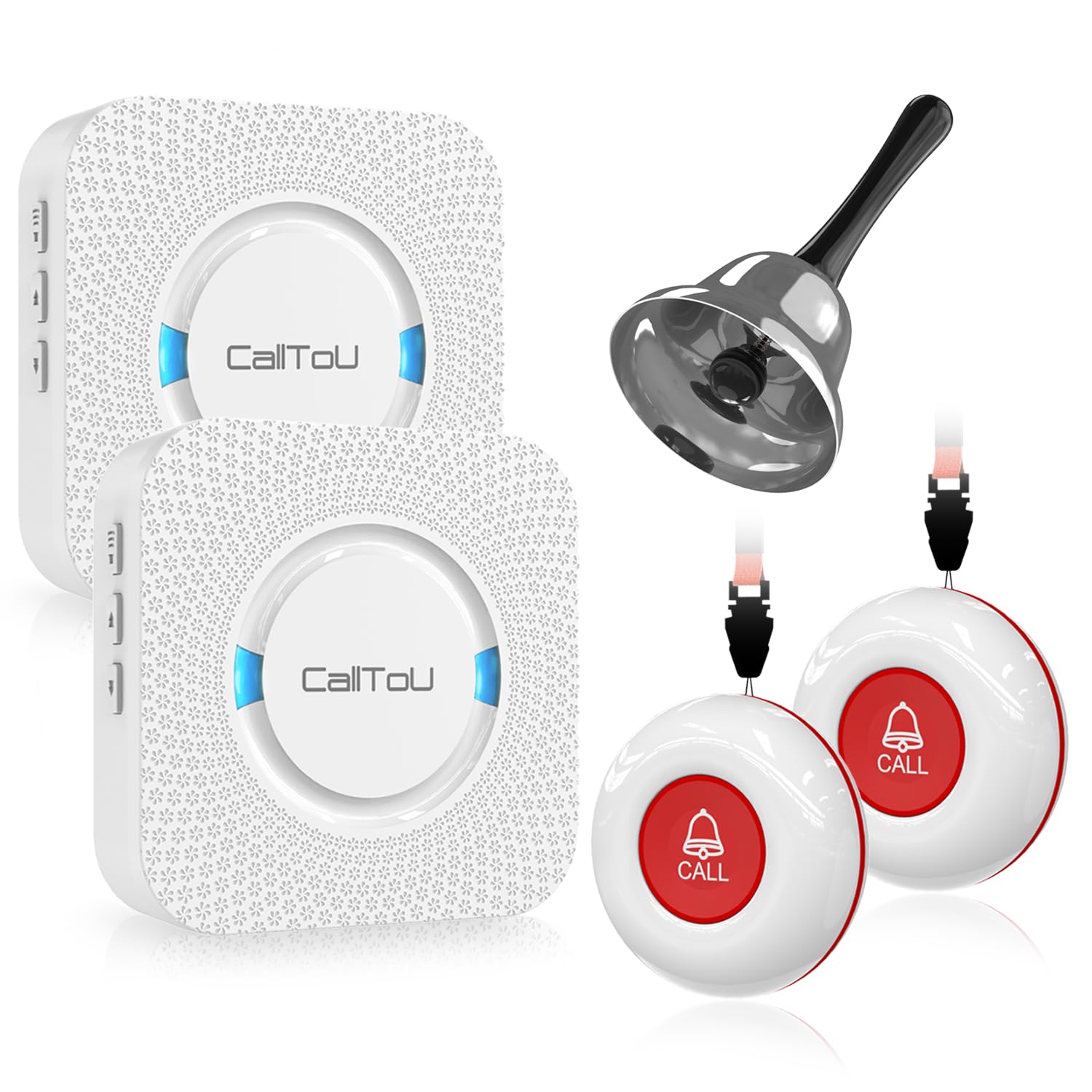Calltou Wireless Caregiver Pager Smart Monitoring System Alert Buttons Hand Call Bell For Elderly Seniors Patients Nurse Disable