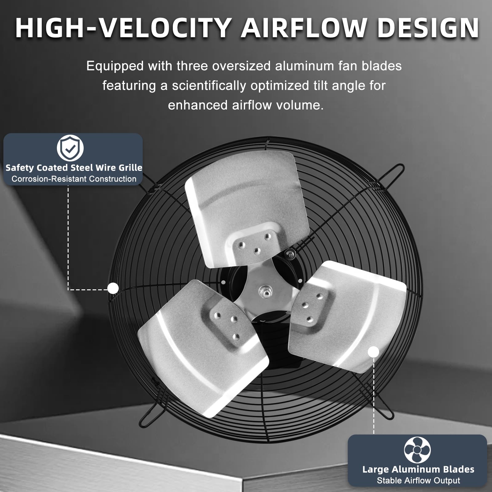 Criditpid 14 Inch Shutter Exhaust Fan With Speed Controller, 1088 Cfm High Speed Vent Fan With Adjustable Thermostat, 1700 Rpm W