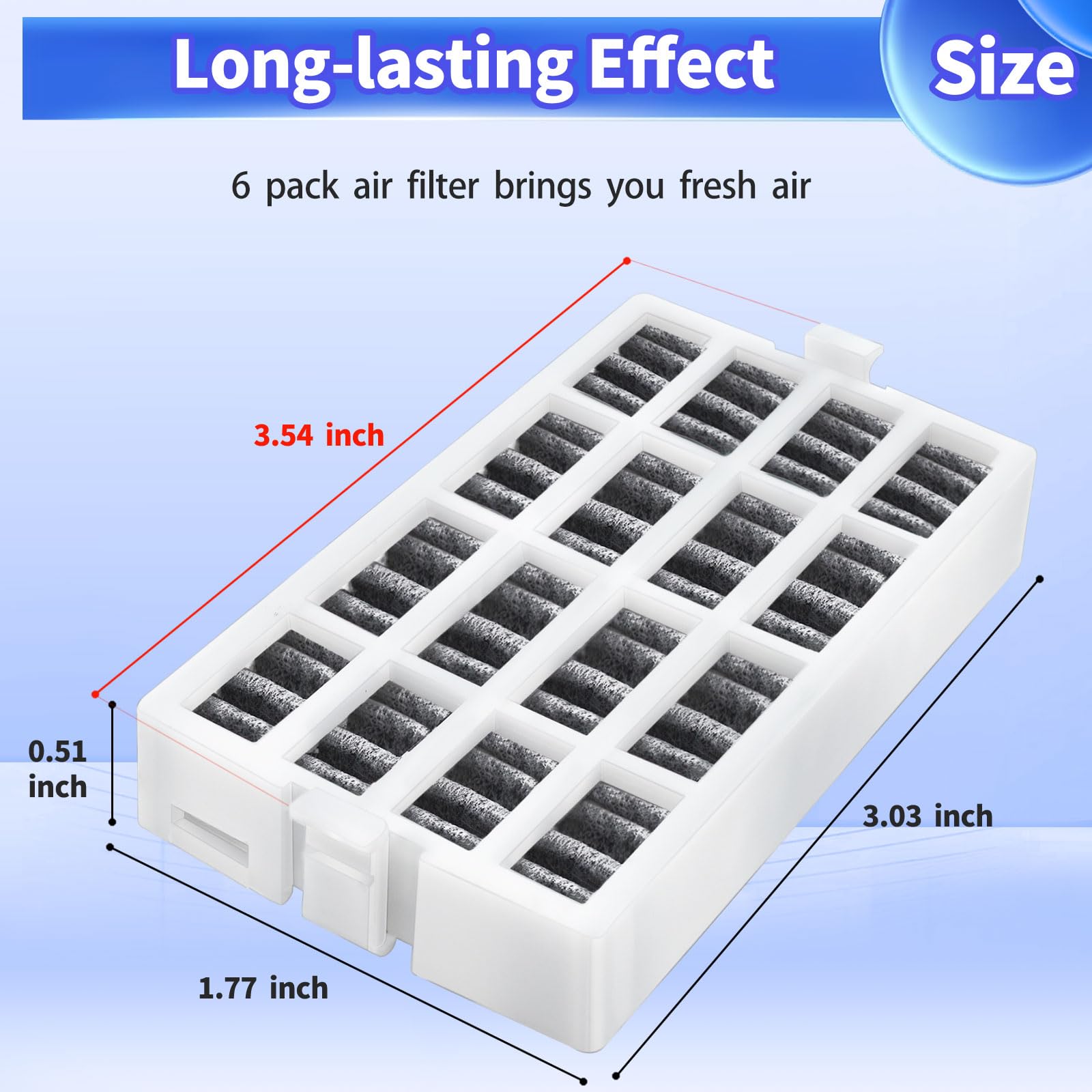 6Pack Air Filter Compatible With Whirlpool W10311524 Air1 Refrigerator Air Filter