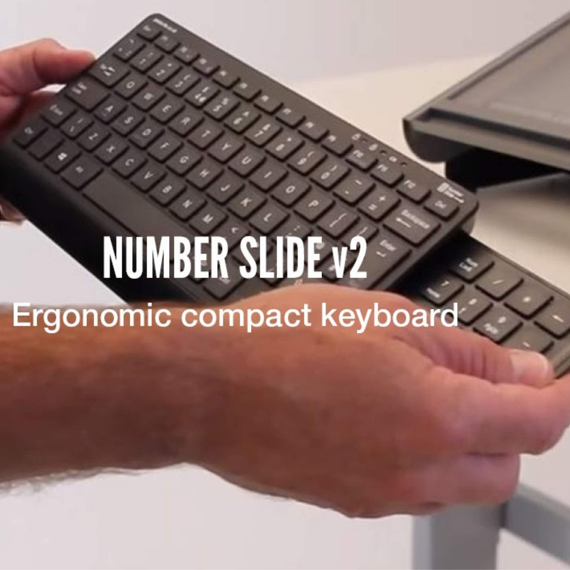 Posturite Wireless Bluetooth Number Slide Compact Keyboard, 9820013