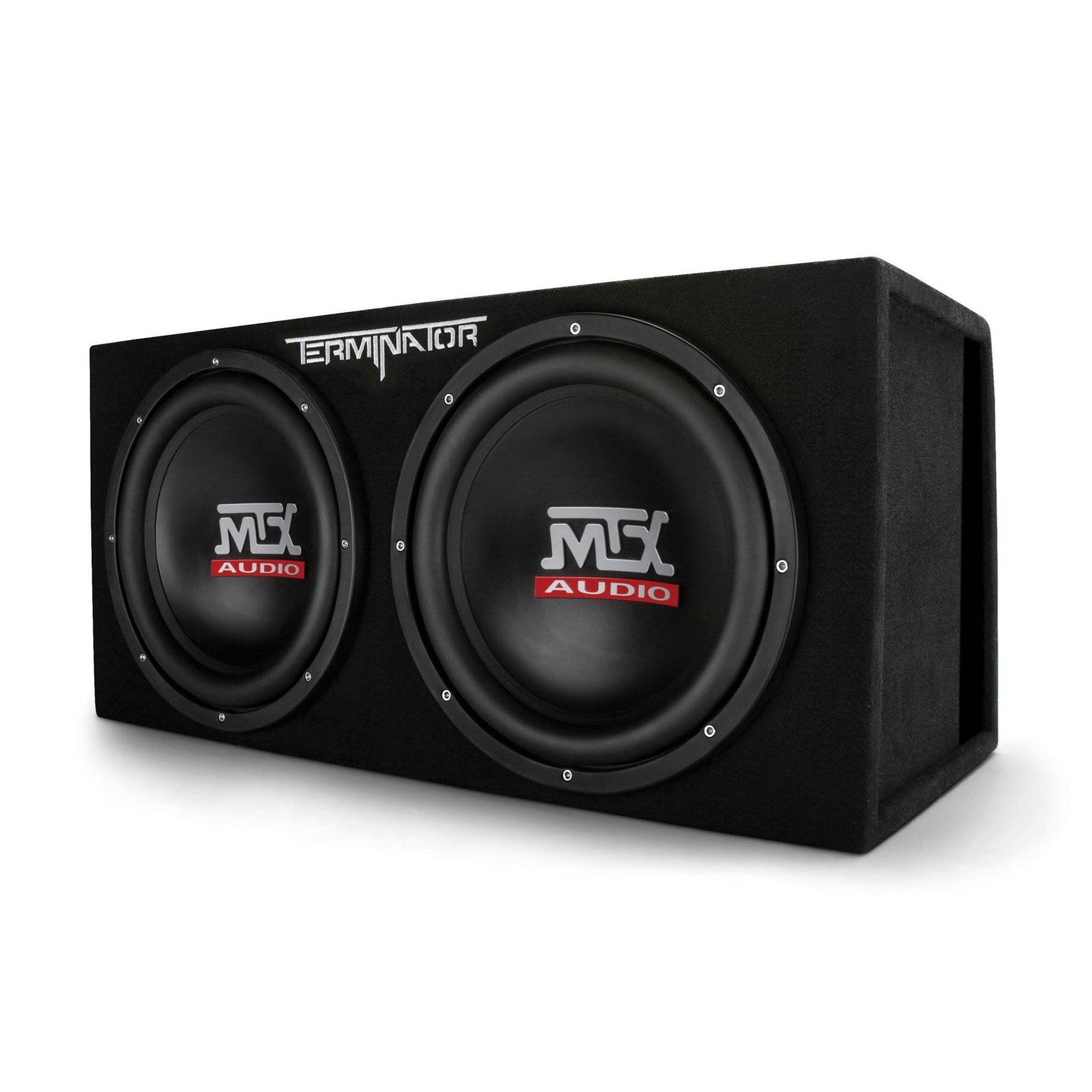 Mtx Audio Dual Subwoofer Vented Enclosure With High Resolution Feature, Aviation Carpet And Floor Standing Mounting Type For Veh
