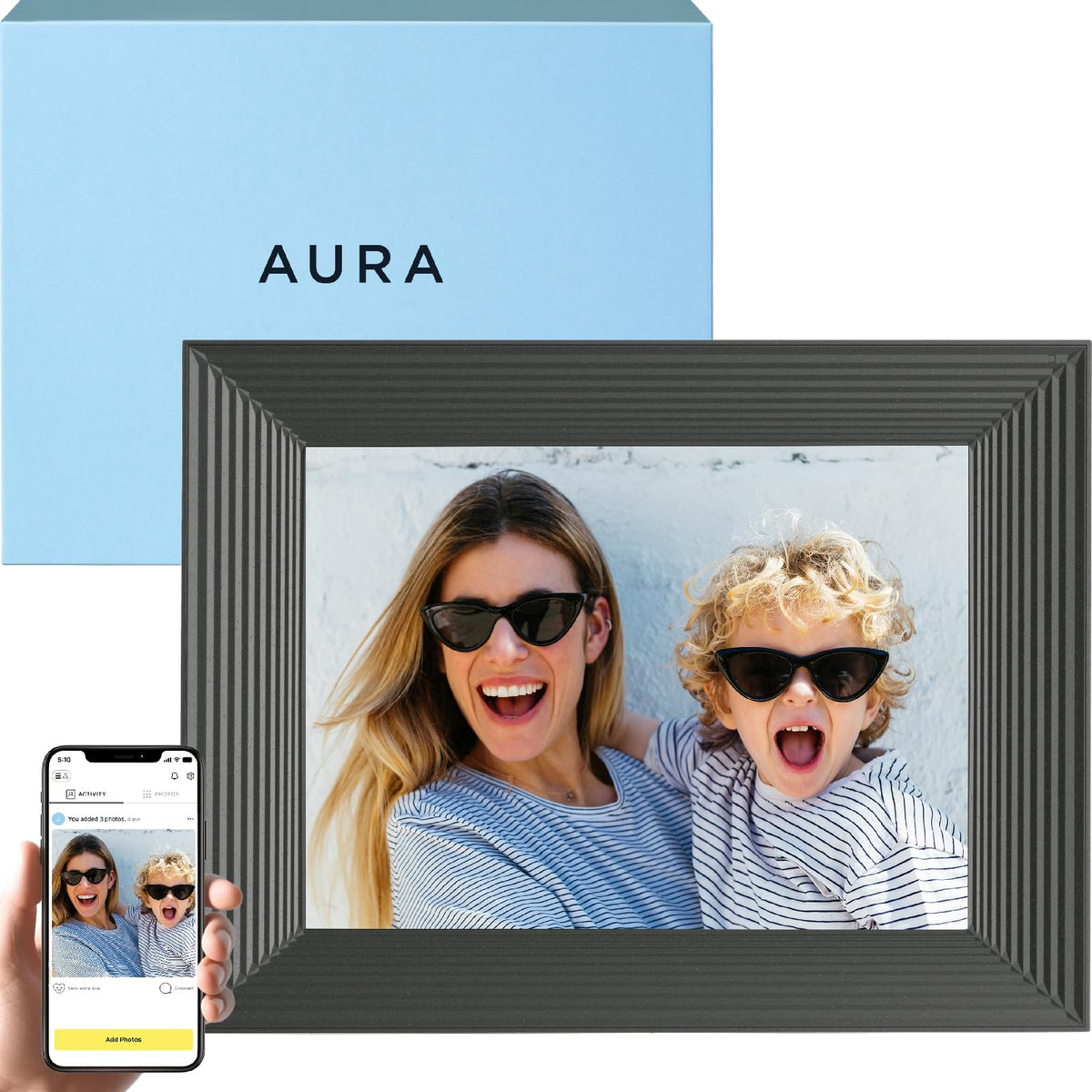 Aura Mason Wifi Digital Picture Frame | The Best Digital Frame For Gifting | Send Photos From Your Phone | Quick, Easy Setup In 