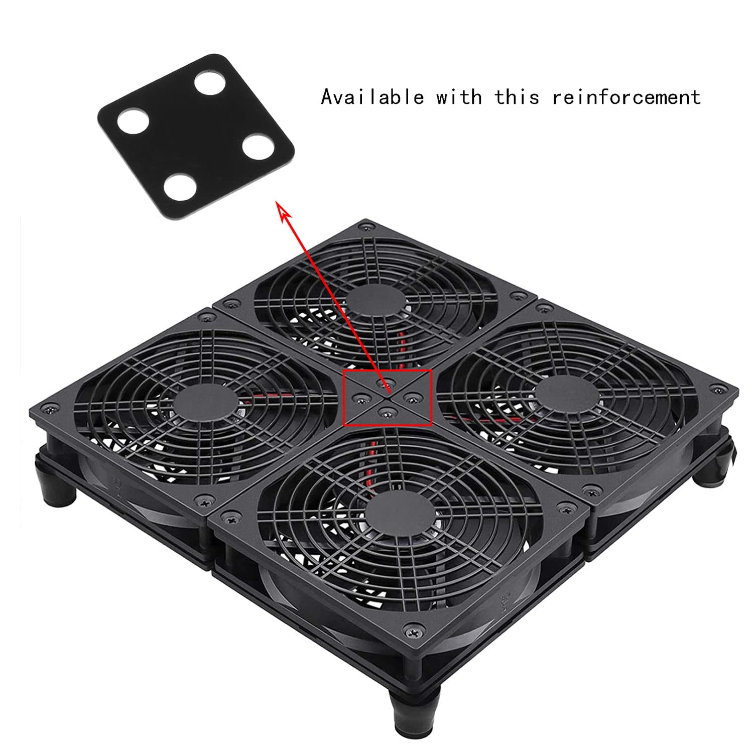 Maxmoral 2Pcs Four Fan Mounting Rack Pci Slot Bracket Router Tv Box Cooling Frame Rounter With Speed Control Airflow For Graphic