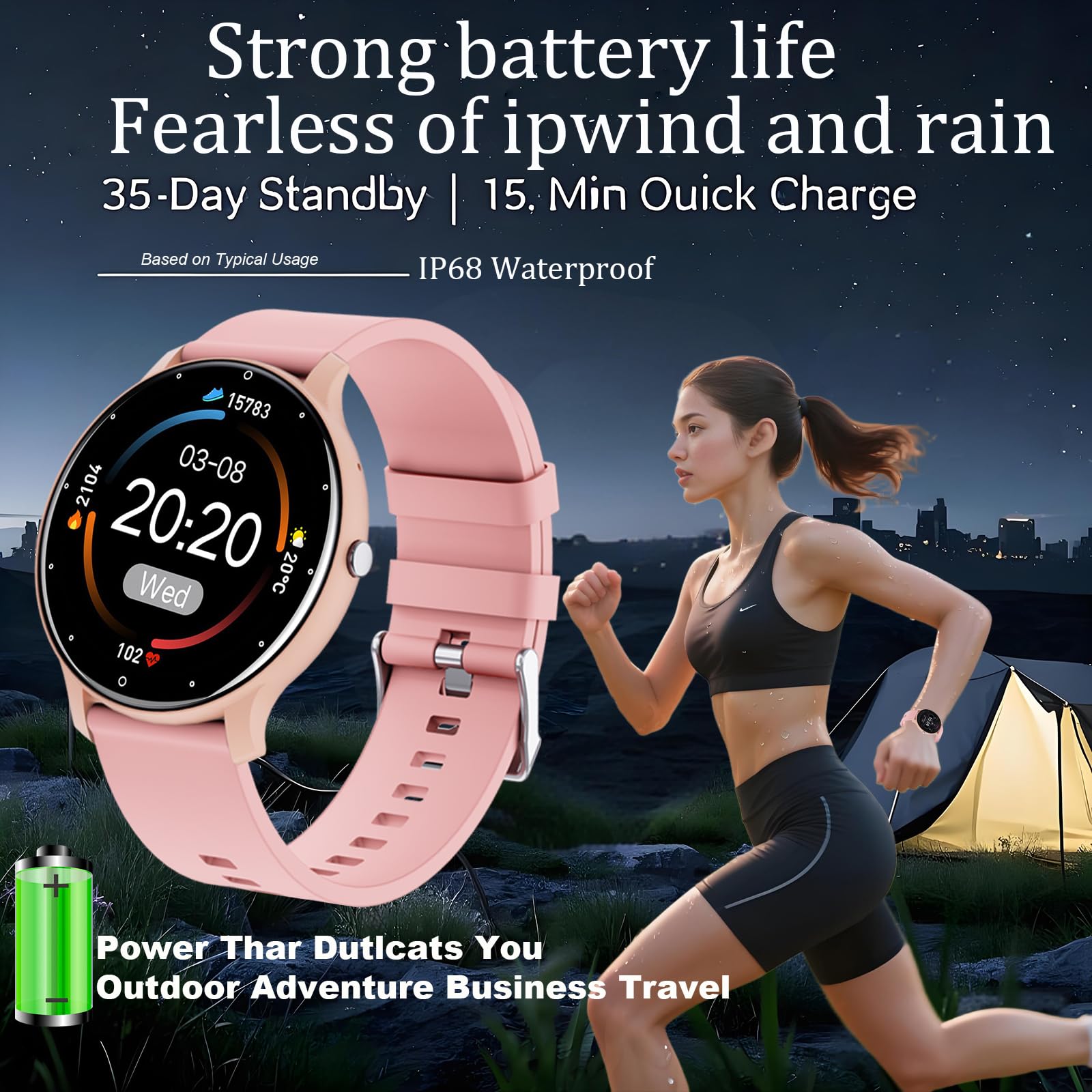 Smart Watch For Women, 1.46 '' 360X360 Hd Touchscreen With 7Day Battery, 128 Sports Modes Fitness Tracker, Heart Rate/Sleep Moni