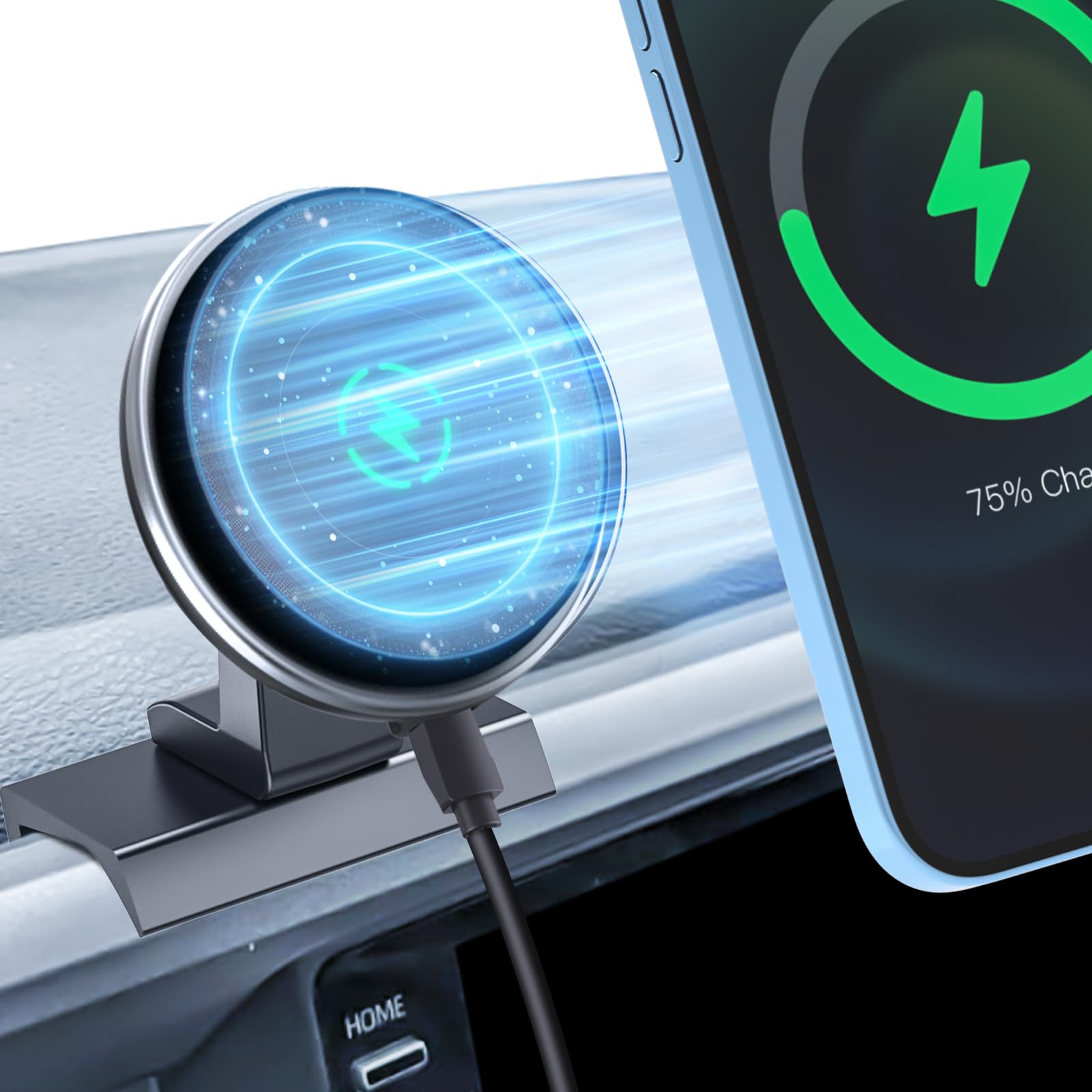 Kaishengyuan Wirless Charger Magnetic Phone Holder For Toyota Tacoma 2016-2023, 3Rd Gen Tacoma Dashboard Clip Cell Phone Cradles