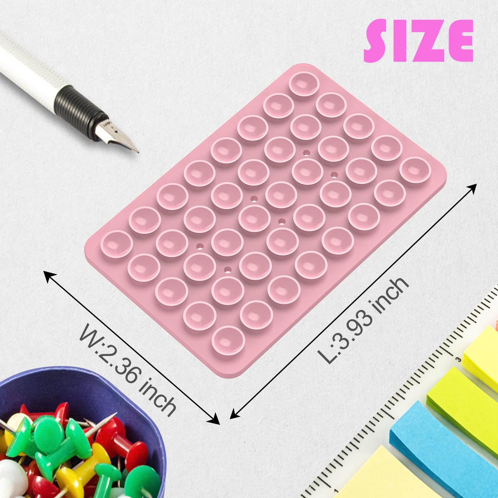 2Pack Silicone Double Sided Suction Phone Case Mount, Detachable Hands Free & Strong Grip Holder For Selfies & Videos, Compatibl