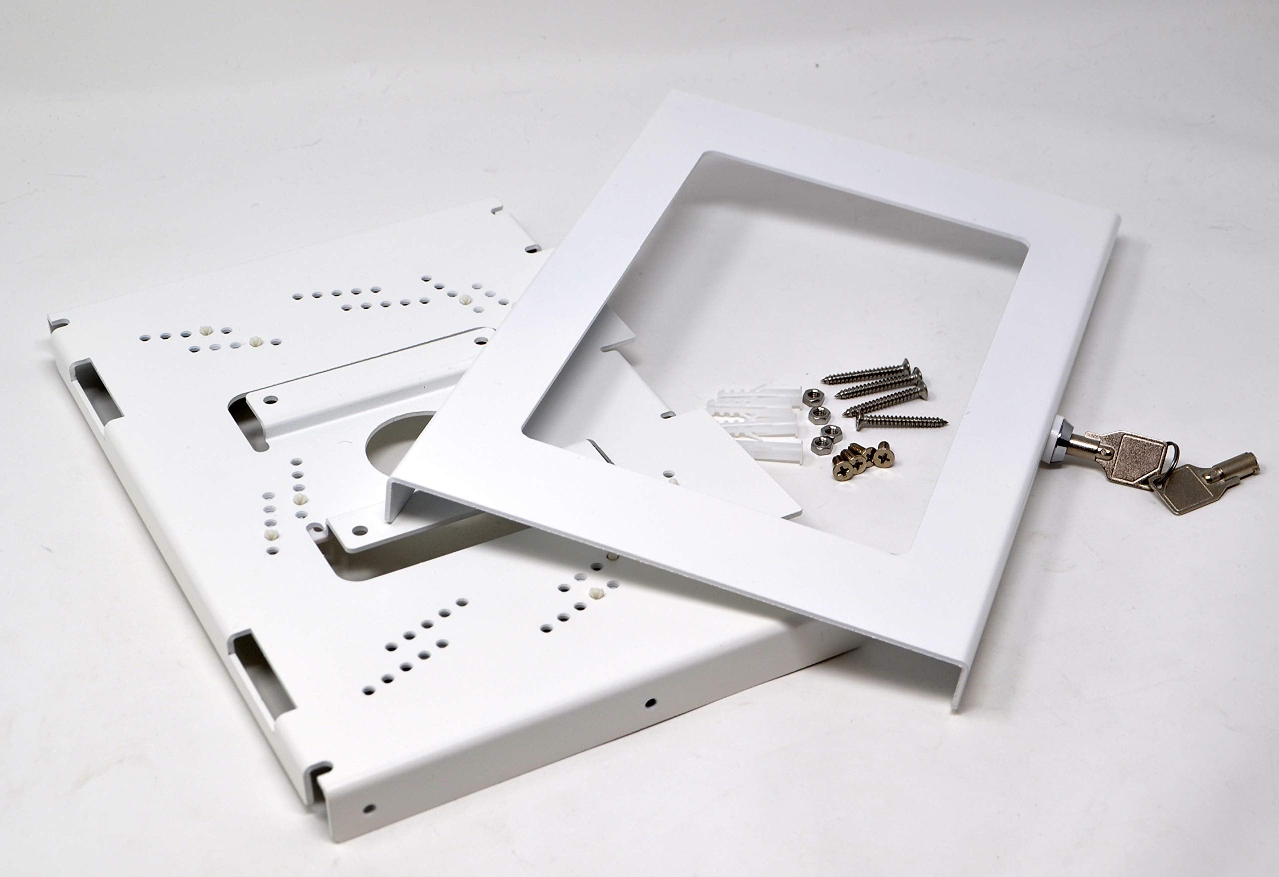 Tabcare Locking Security Metal Case For Ipad Mini Used As Kiosk, Pos, Store, Show Display (White, Ipad Mini 1/2/3)