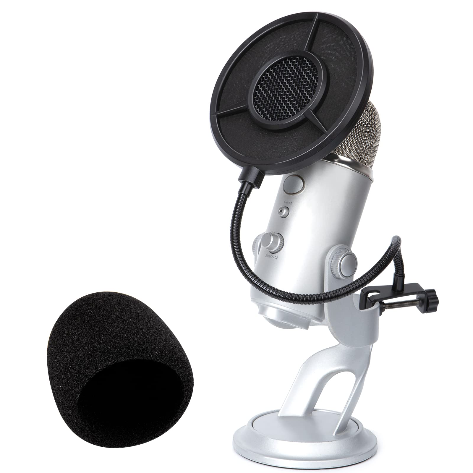 Blue Yeti Pop Filter Foam Windscreen   5.5 Inch Diam 6 Layers Pop Filter for Mic Cover Yeti Pop Screen Compatible with Blue Yeti Microphone Professional Metal Pop Filter by YOUSHARES
