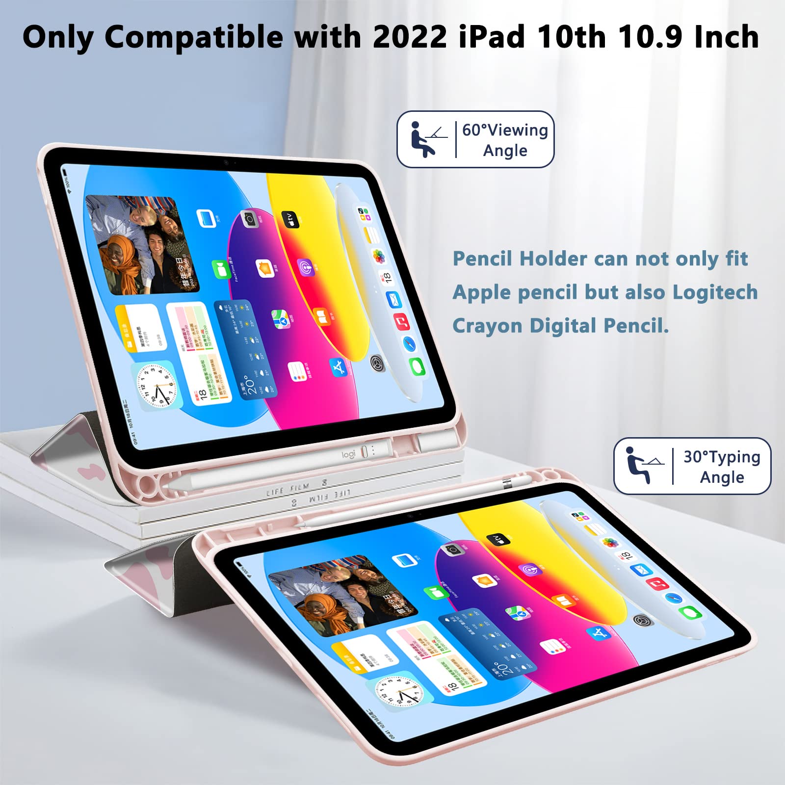 Topperfekt Ipad 10Th Generation Case 2022 10.9 Inch 2022 A2757 A2777 A2696, Tpu Shockproof Frame And Protective Leather Cover [B