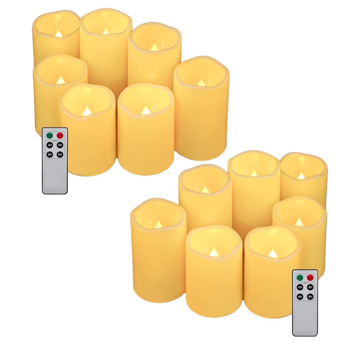 Aignis 14Pcs Flameless Led Candles Battery Operated With Remote Timer, Outdoor Indoor Waterproof, Warm Glow For Cozy & Romantic