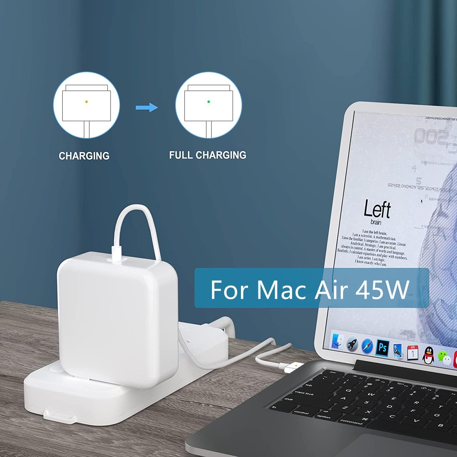 Universal Charger 45W T-Tip Charger,Compatible With Mac Book Air 11-Inch And 13 Inch Between 2012-2017