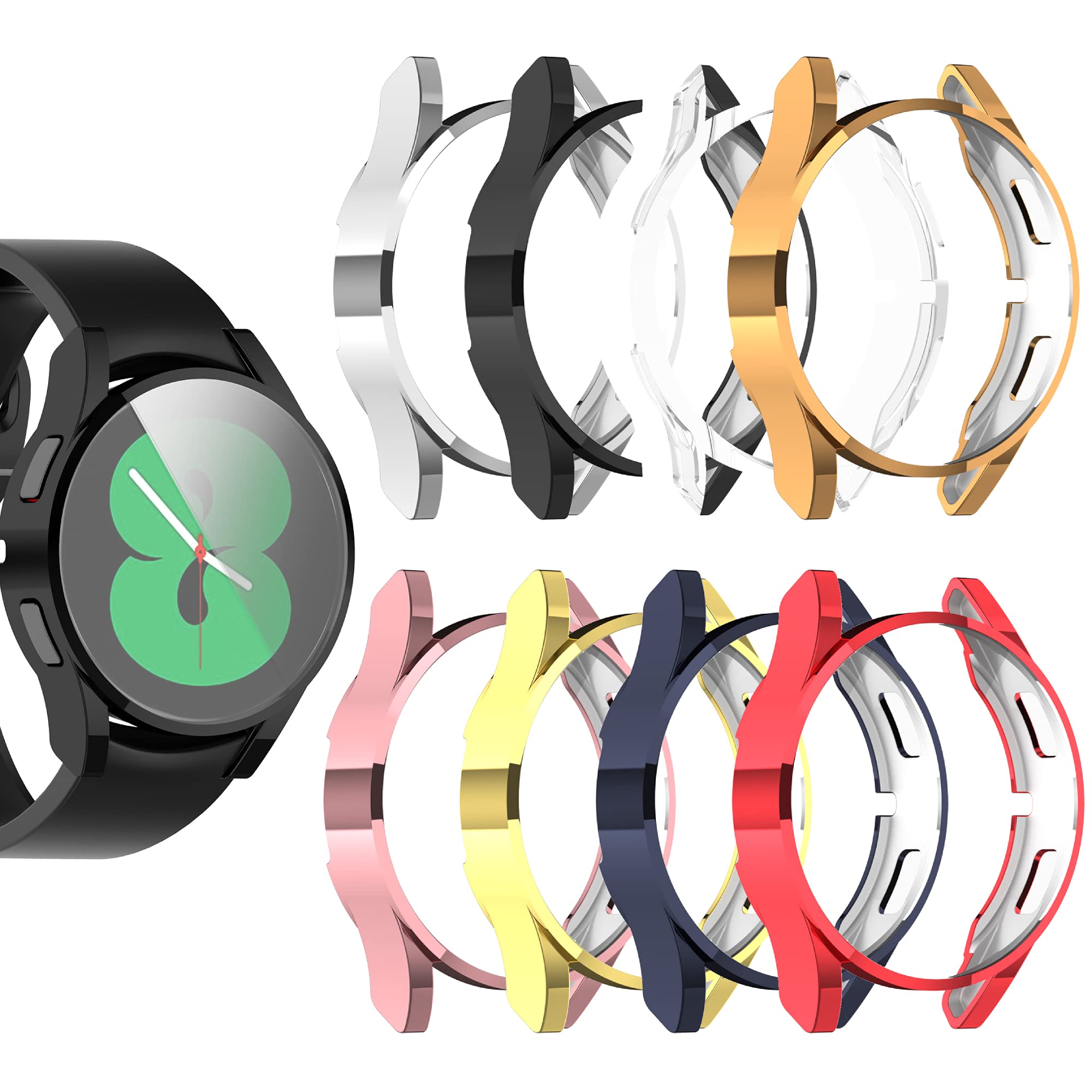 Ecsem Cover Compatible With Galaxy Watch 4 40Mm Case Soft Tpu Full Anti Scratch Protective Cases Bumper All Around Protector She