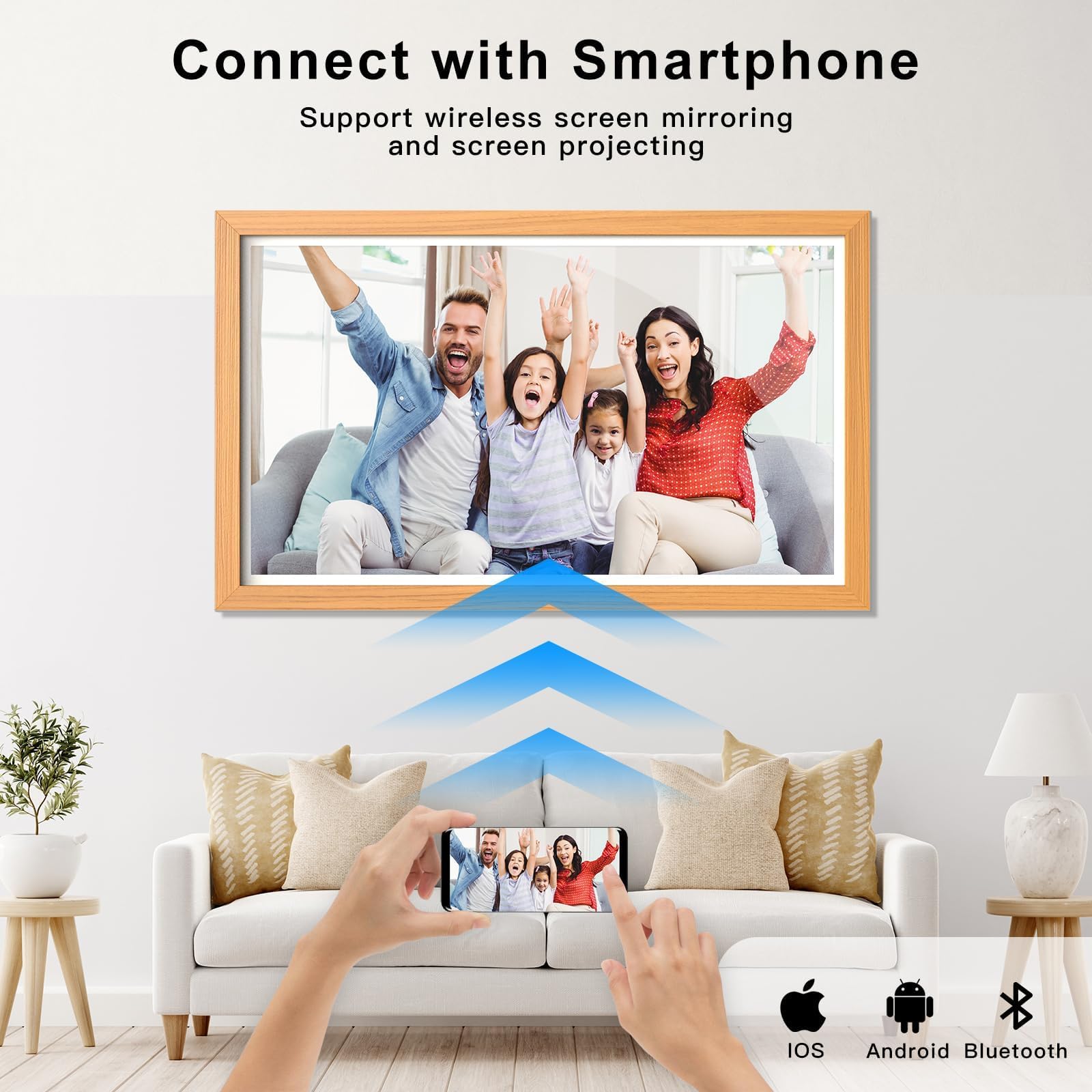 Fulla Digital Picture Frame 21.5 Inch Screen Wifi   Digital Photo Frame Display, Smartphone Syn Screen, 32Gb, Share Photo Video