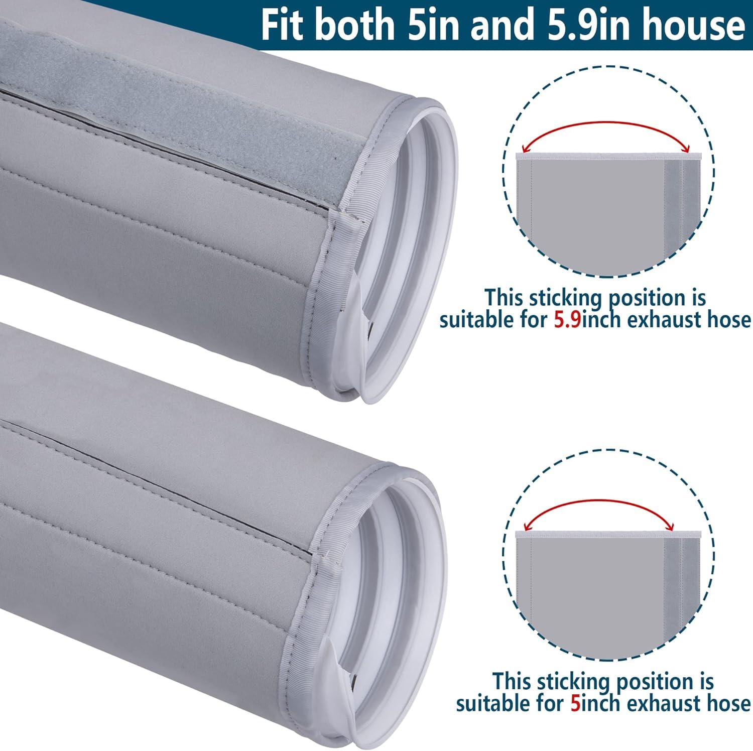 Air Conditioner Hose Cover Wrap   Ac Hose Duct Vent Cover Sleeve Insulated Cover For Portable Ac For 5'' & 5.9'' Diameter Exhaus