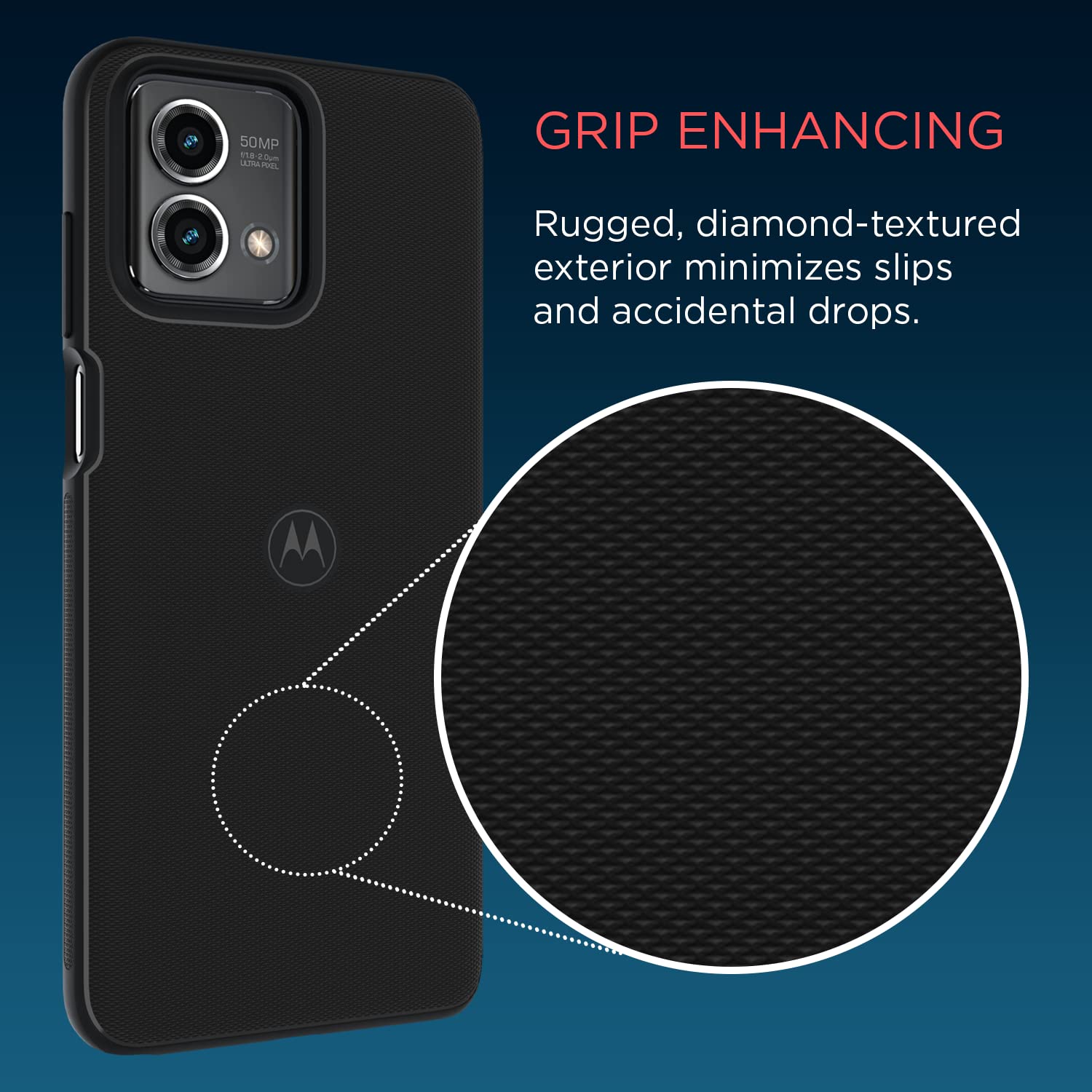 Motorola Moto G Stylus 5G (2023) Textured Protective Case  Black   Precision Fit Shock Absorbing Cases For Enhanced Phone Grip,