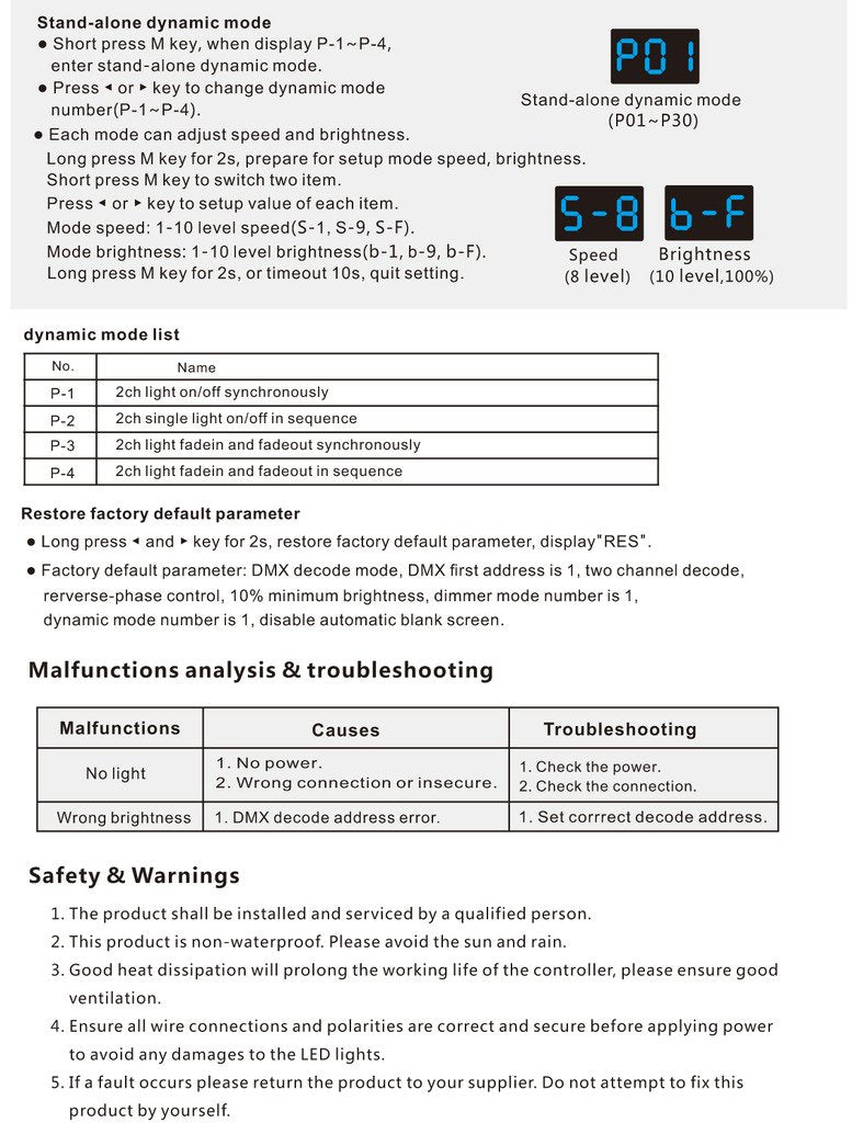 Ac Triac Dmx Dimmer Two Channel Output 2 Channel Dimmer Triac Dimmable And Mosfet Dimmable Input Voltage 100 240Vac Output Volta