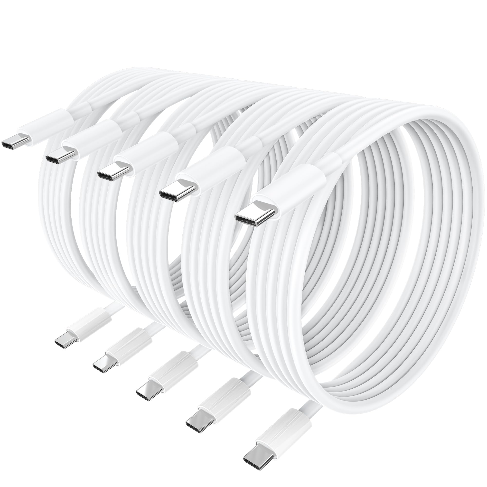 60W Apple Usb C To Usb C Charging Cable 3Ft [5 Pack] ,Certified Iphone 15 Charger Type C Fast Charger Cord Compatible For Iphone 15/15 Pro/15 Pro Max/15 Plus,Ipad Pro, Air5, Macbook Air (White)
