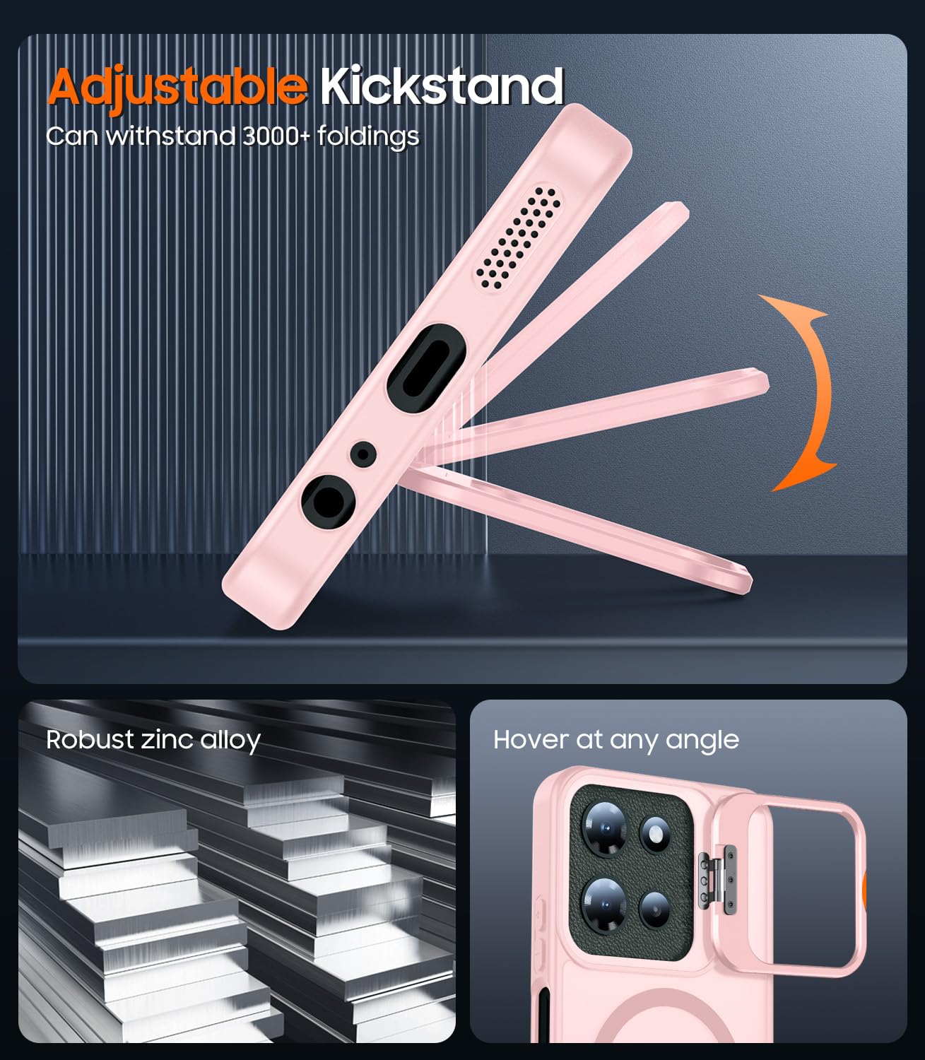 Tobovon For Motorola Moto G 2025 Case, Fits Magsafe, With Built-In Camera Ring Stand & Sceen Protector, Slim Translucent Matte M