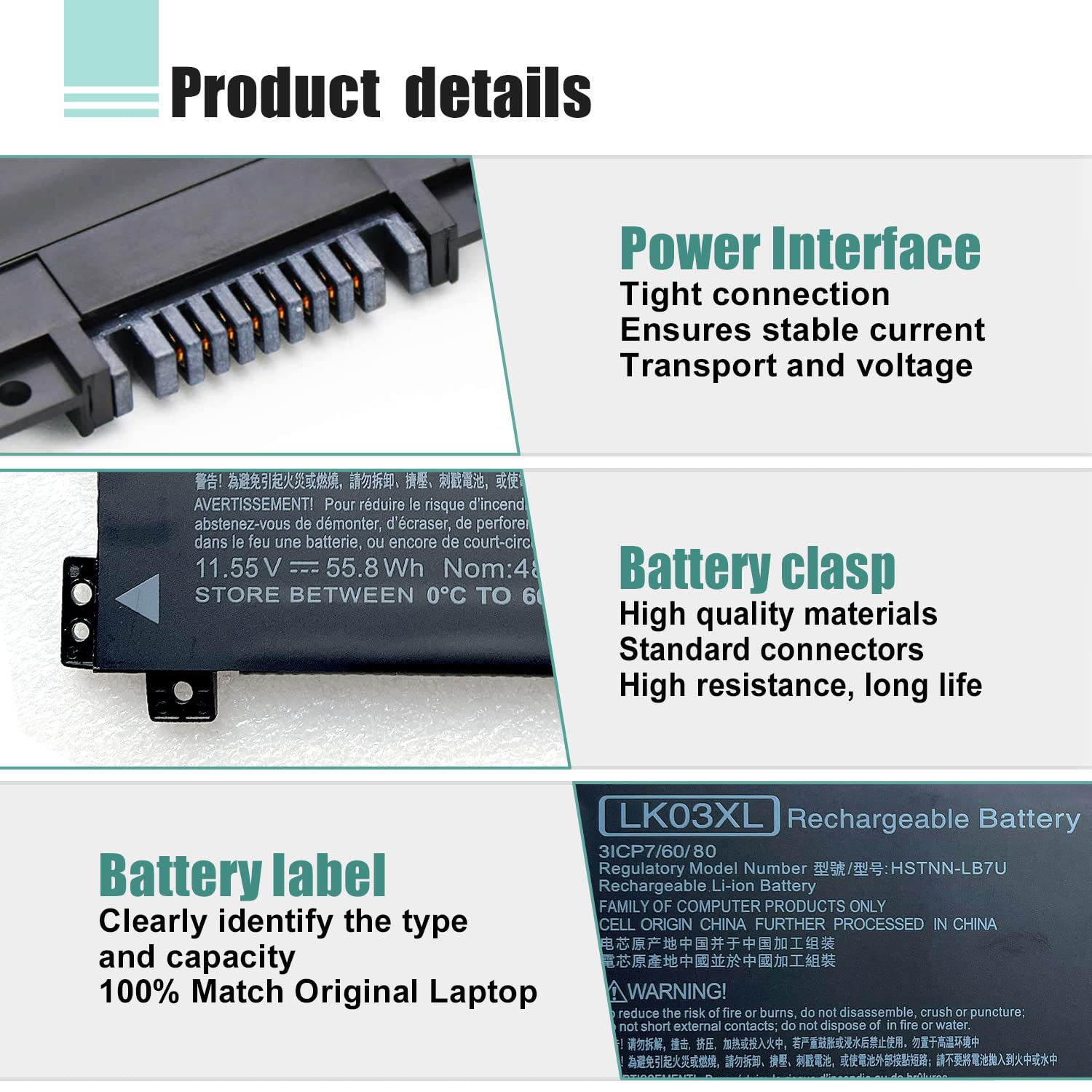 Lk03Xl 916814 855 L09281 855 Battery For Hp Envy X360 Convertible 15M Bp0Xx Bp1Xx Bq0Xx Bq1Xx Bq021Dx Cn0Xxx Cn1Xxx Cn0011Dx Cn0