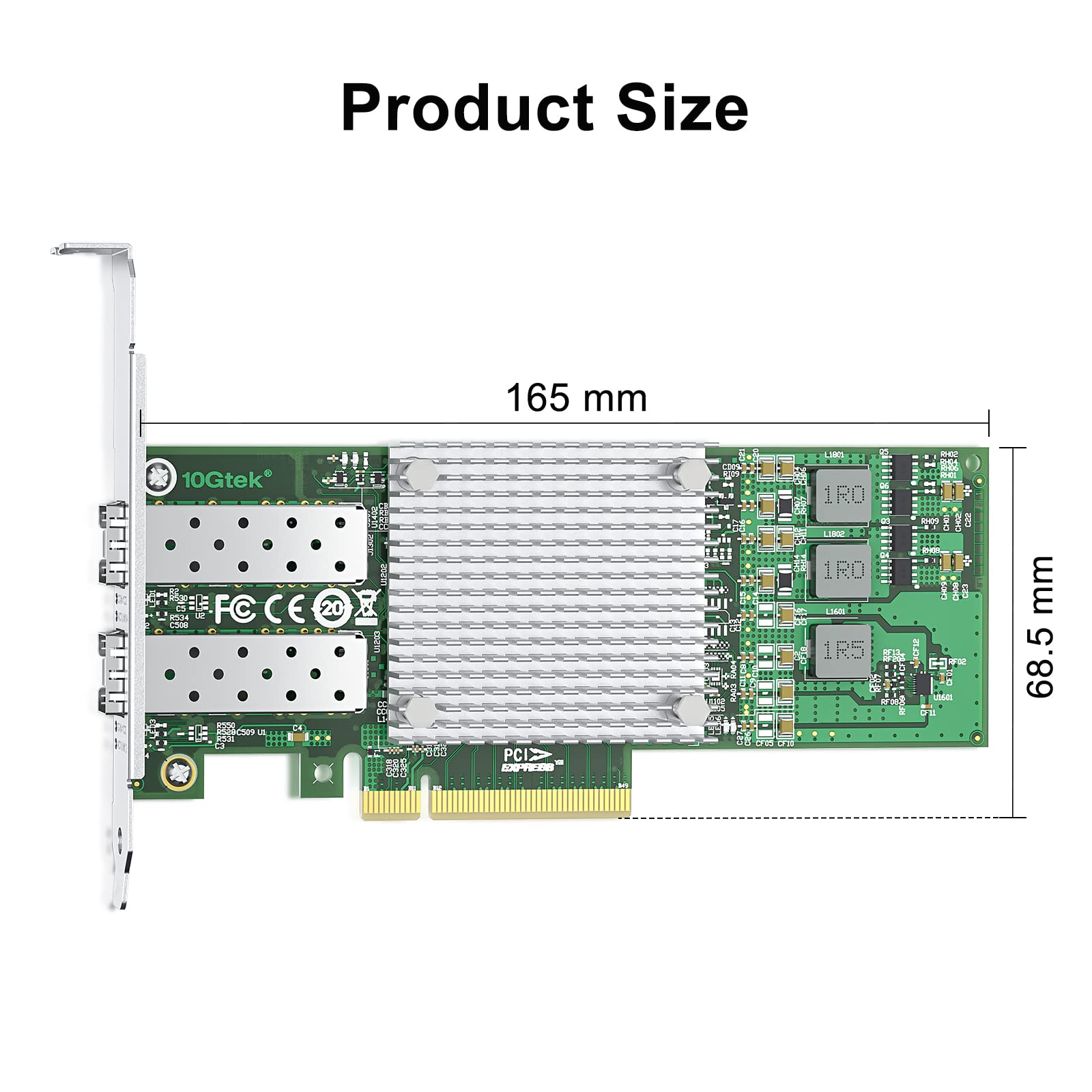 10Gtek 10Gb Pci E Nic Network Card, With Broadcom Bcm57810S Chipset, Dual Sfp+ Port, Pci Express Ethernet Lan Adapter Support Wi