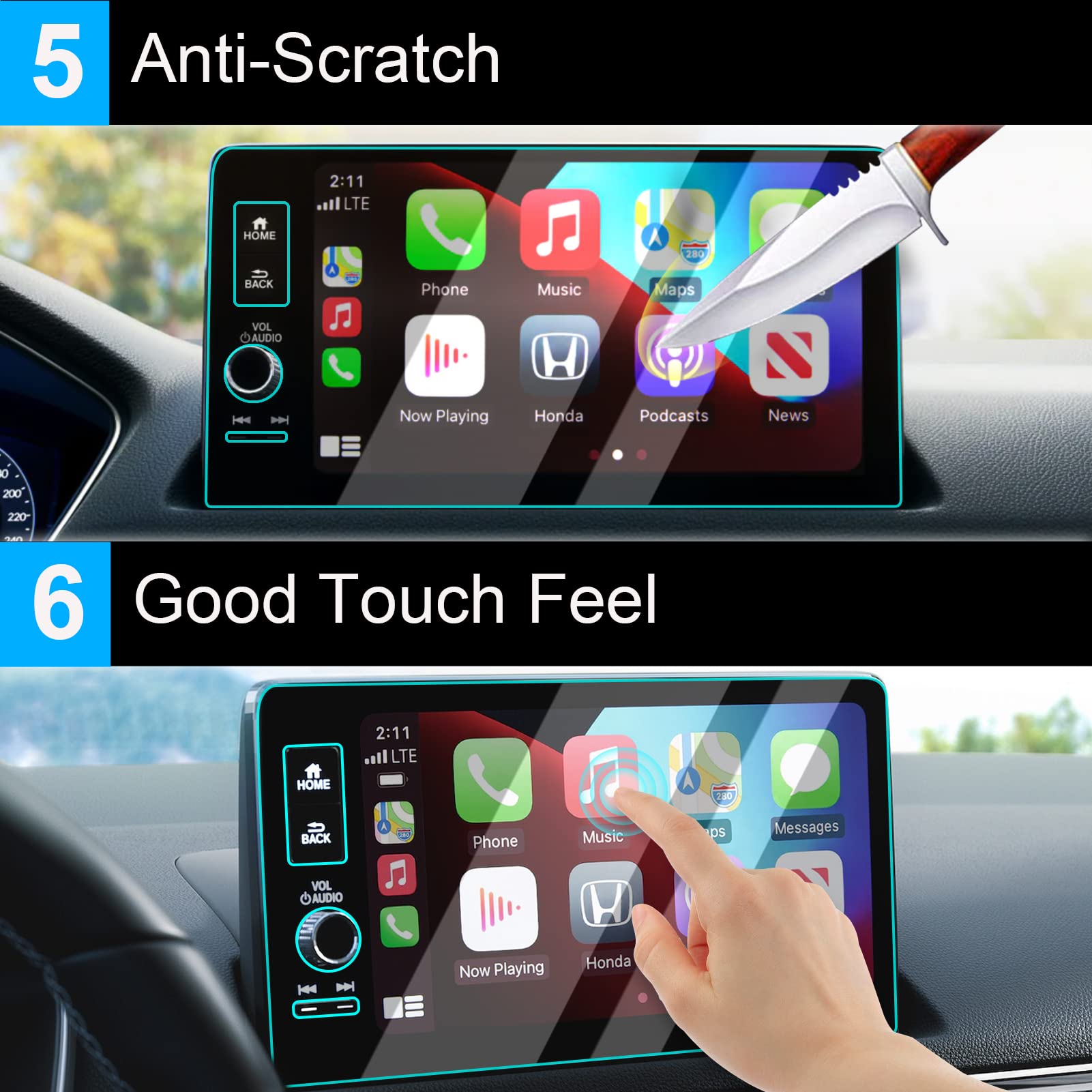 Ttcr Ii Compatible With 2022 2024 Honda Civic Touring Screen Protector 9 Inch, For Crv Sport Screen Protector 2023 2024 Hrv Ex L Screen Protector