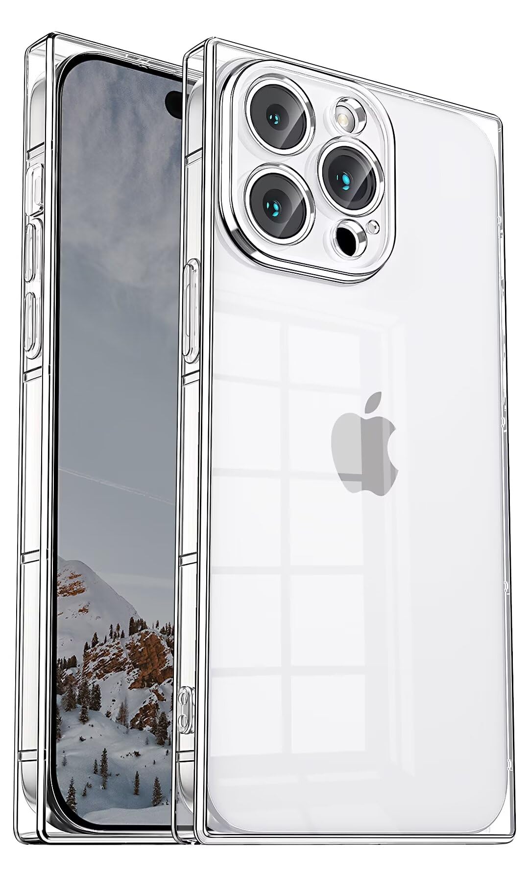 Tzomsze Case For Iphone 15 Pro Clear Case,Camera Protection & Reinforced Corners Tpu Cushion,Slim Silicone Shockproof Case Cover