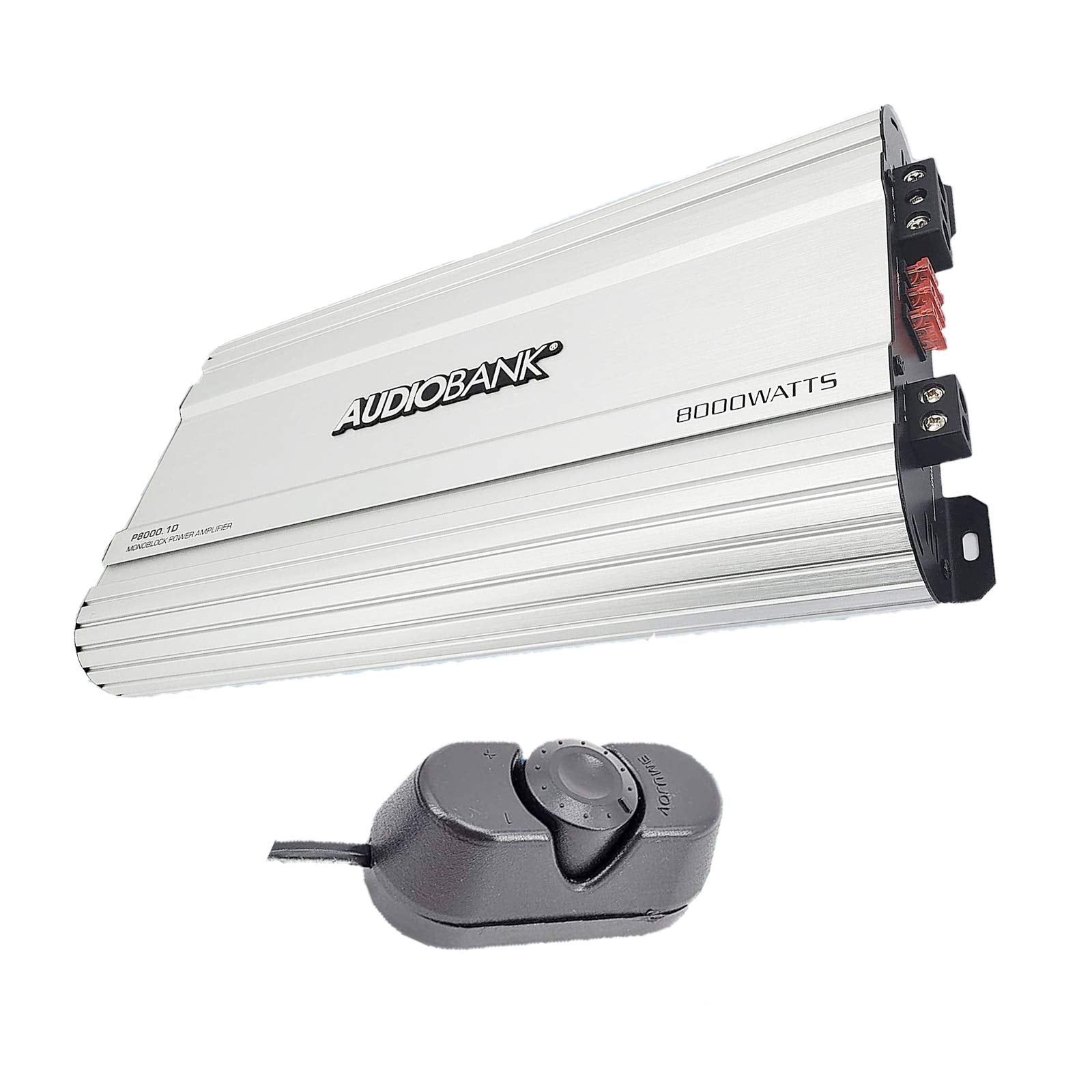 Audiobank Monoblock 8000 Watts Amp Class D 1Ohm Car Audio Stereo Amplifier Remote Turn On/Off Circuit/Heavy Duty Aluminium Alloy
