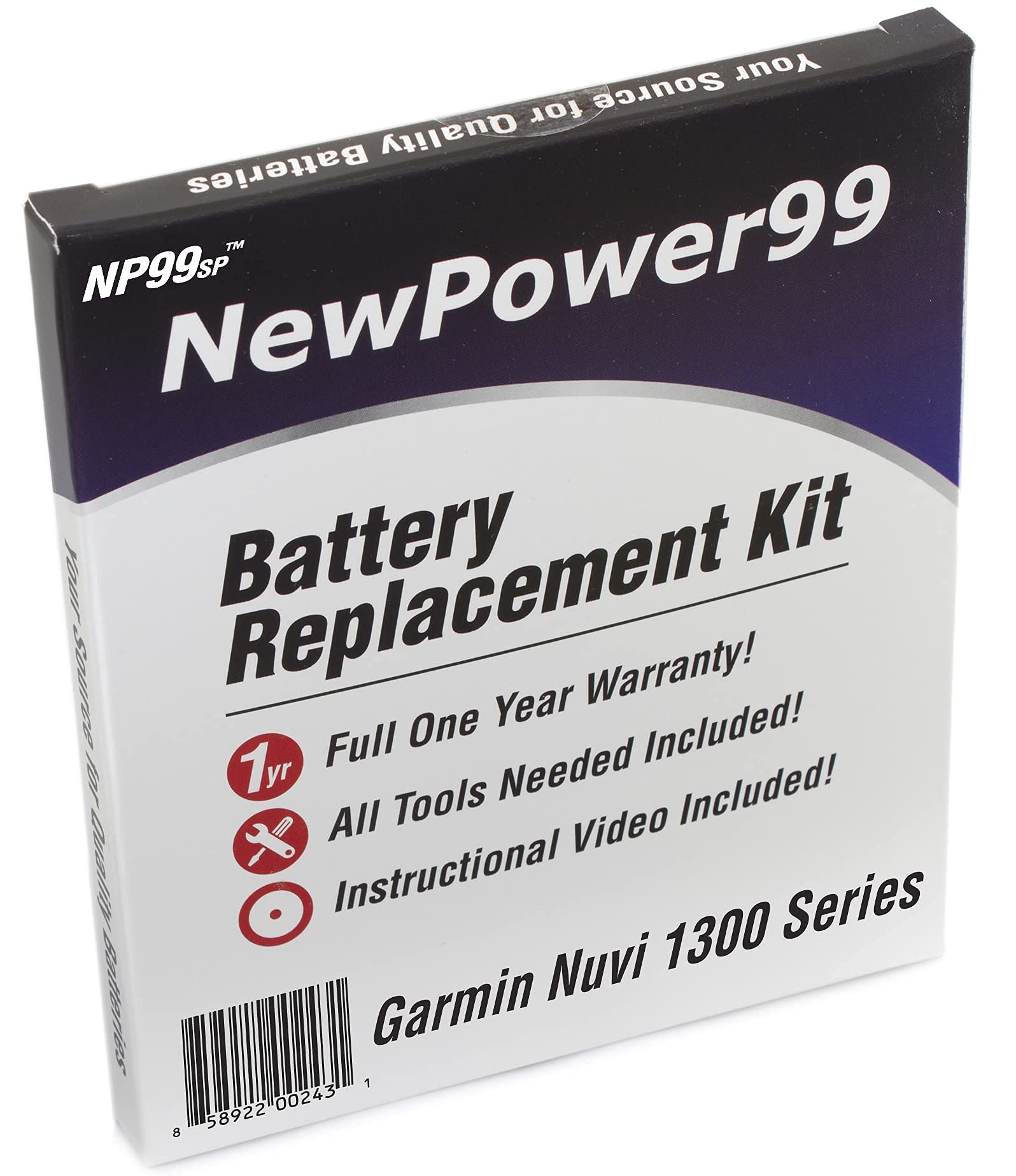 Np99Sp Newpower99 Battery Kit For Garmin Nuvi 1300 Series - 1300, 1350, 1370, 1375, 1390, 1340, 1310 With Tools, Video Instructi