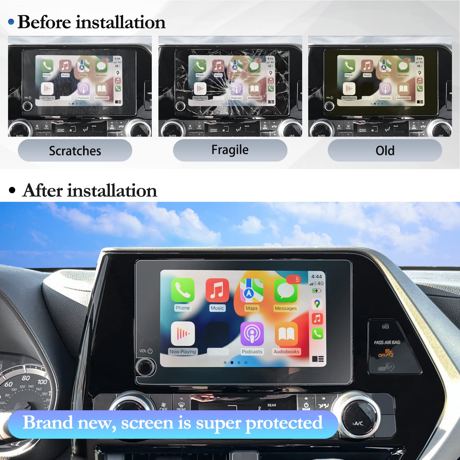 Sktu 2023 2024 Toyota Highlander Screen Protector 2023 2024 Toyota Highlander / 2023 2024 Toyota Highlander Hybrid 8 Inch Naviga