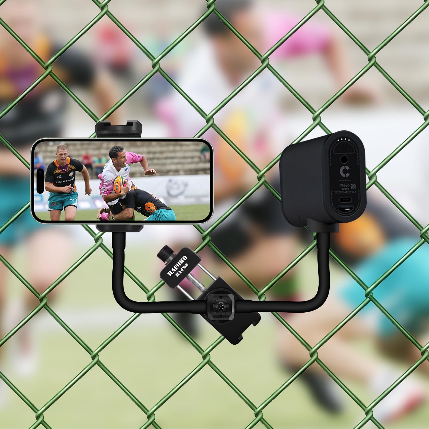 Baseball Dual Fence Mount Compatible For Gopro Phone Dual-Camera Fence Holder For Mevo Start Game Changer Mounting Kit For Dji A