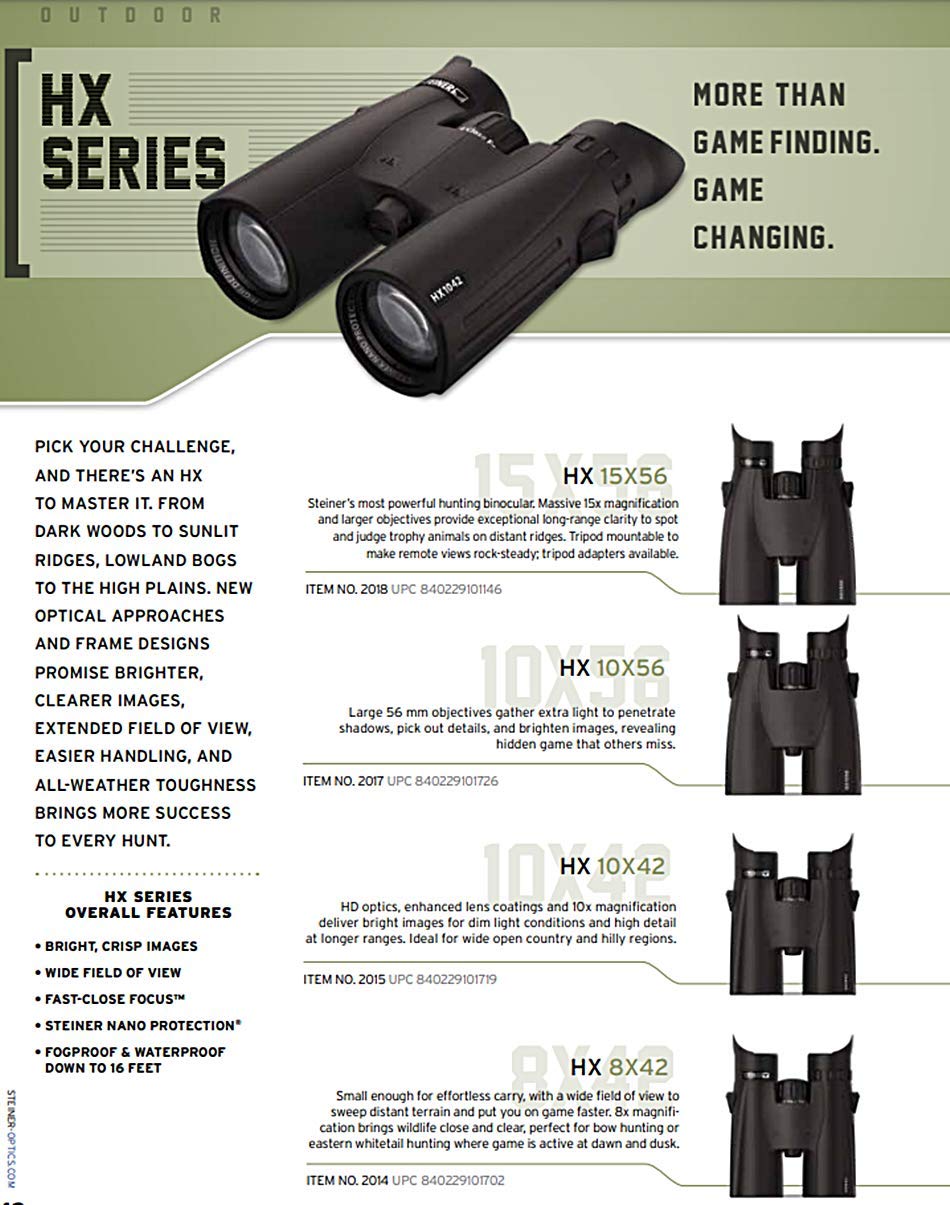Steiner Hx Series 15X56 Binoculars   Versatile, Clear, High Precision Adventure Optics For Low Light And Daylight Situations , Black