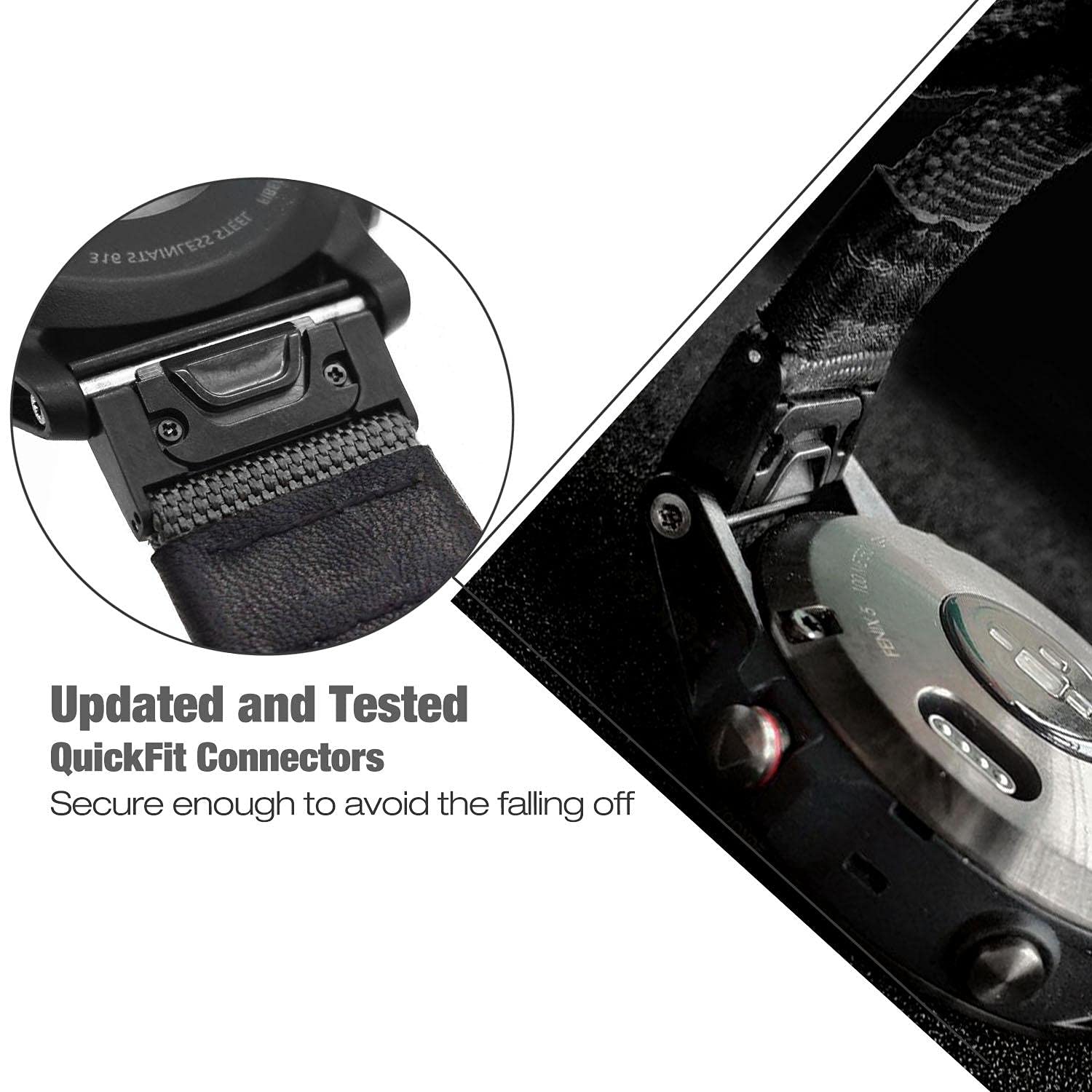 Yooside Fenix 5/Fenix 6 Watch Band, 22Mm Quick Easy Fit Nylon Durable Wristband Strap For Garmin Fenix 5/5 Plus,Fenix 6,Instinct