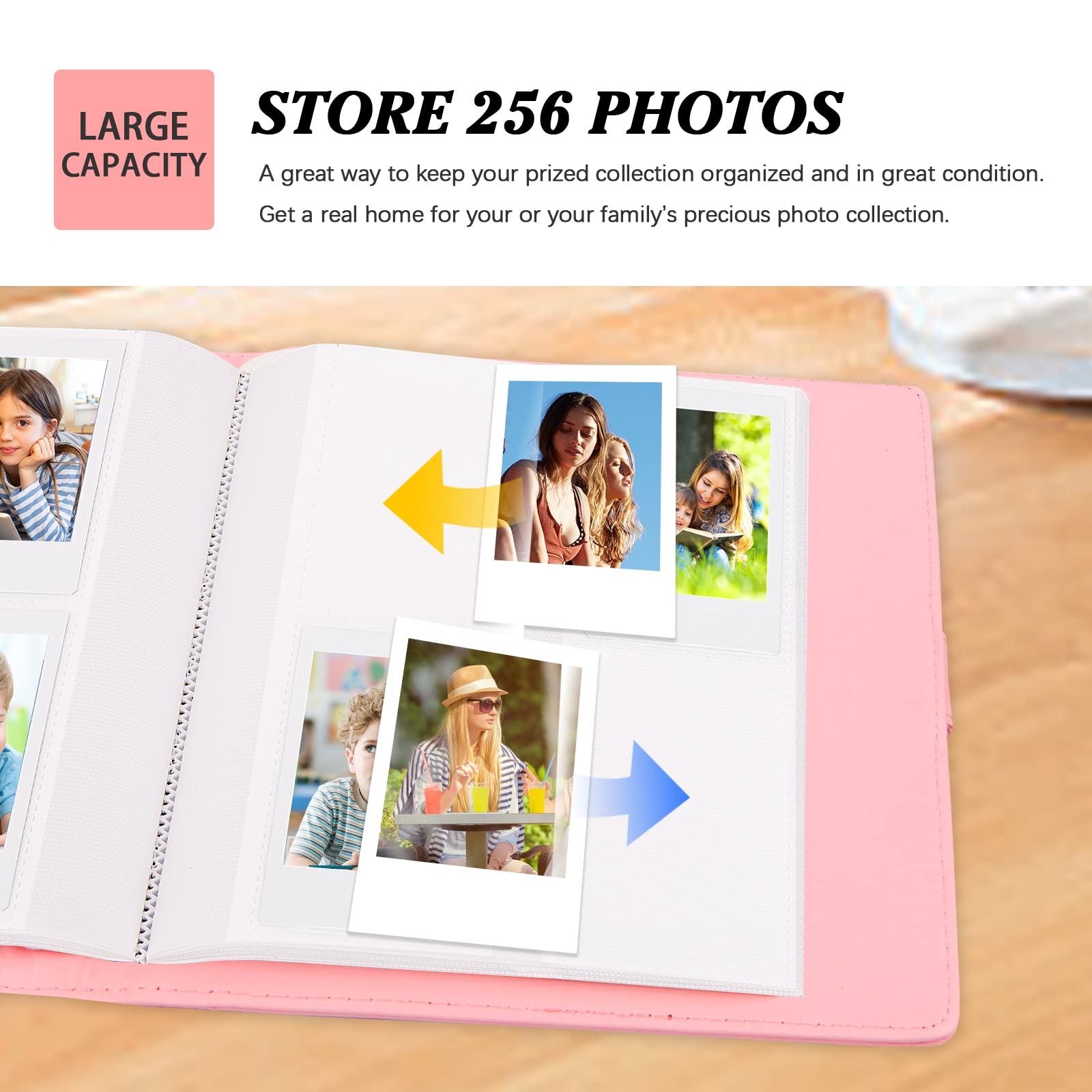 256 Pockets Photo Album For Kodak Mini Shot,Kodak Mini Shot 2 Retro Instant Camera,2X3 Photo Paper (2.1'X3.4') (Pink)