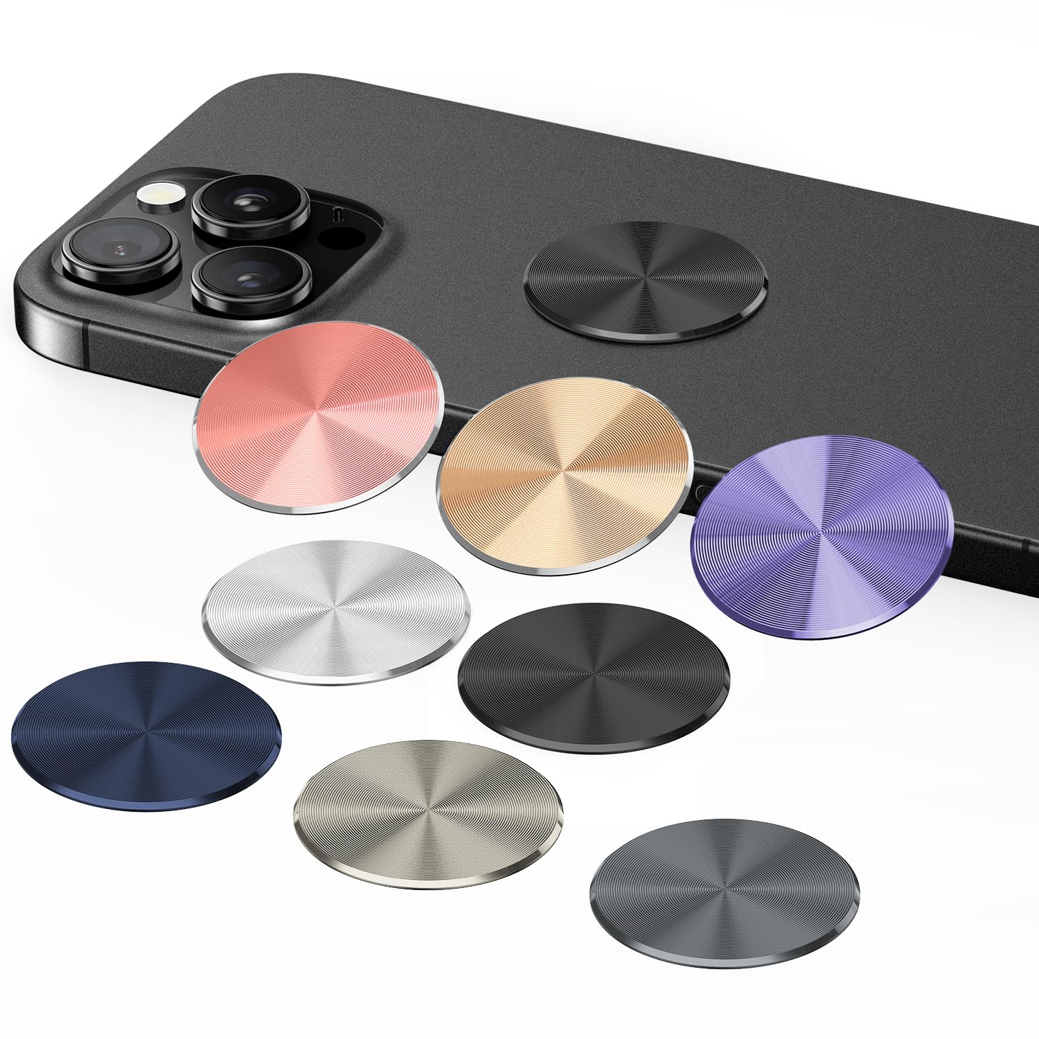 Kismer Metal Plate Sticker 2 Pack For Magnetic Phone Car Mount Holder Cradle Adhesive (Compatible With Magnetic Mounts) - Cd Pat