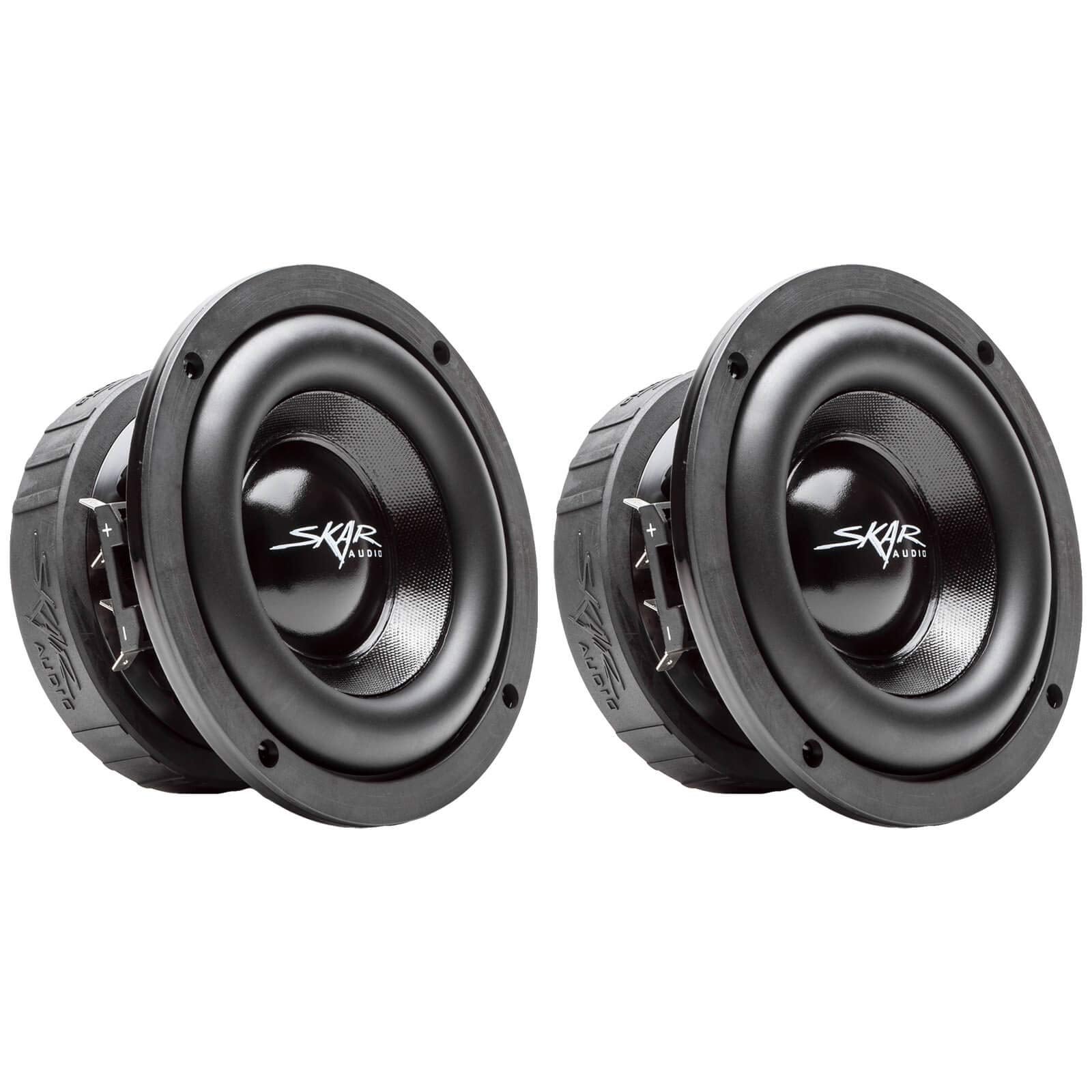 (2) Skar Audio Evl 65 D4 6.5' 400 Watt Max Power Dual 4 Ohm Car Subwoofers, Pair Of 2, Bndle Evl 65D4X2