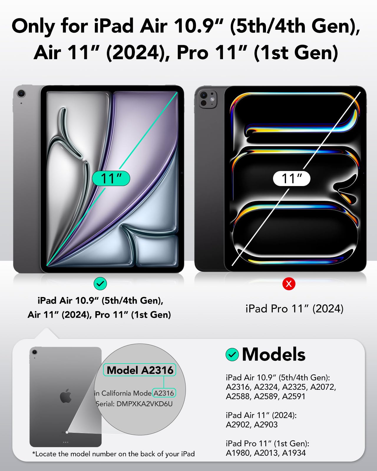 Esr For Ipad Pro 11 Inch Case, Ipad 11 Pro Case (2022/2021/2020, 4Th/3Rd/2Nd Generation), Convenient Magnetic Attachment, 2 Way Stand, Full Pencil 2 Support, Rebound Magnetic Case,Durable Black