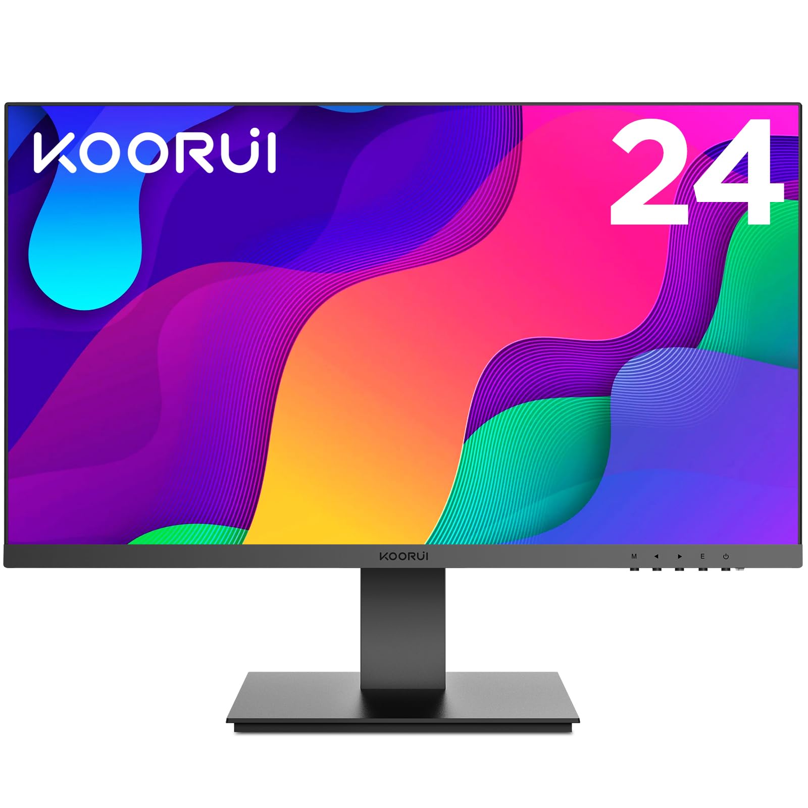 Koorui 24 Inch Computer Monitor, Fhd Pc Monitors 1920 X 1080P Ips Display 75Hz, Hdmi, Vga, 5Ms Response Time, 75 X 75 Mm Vesa Mo