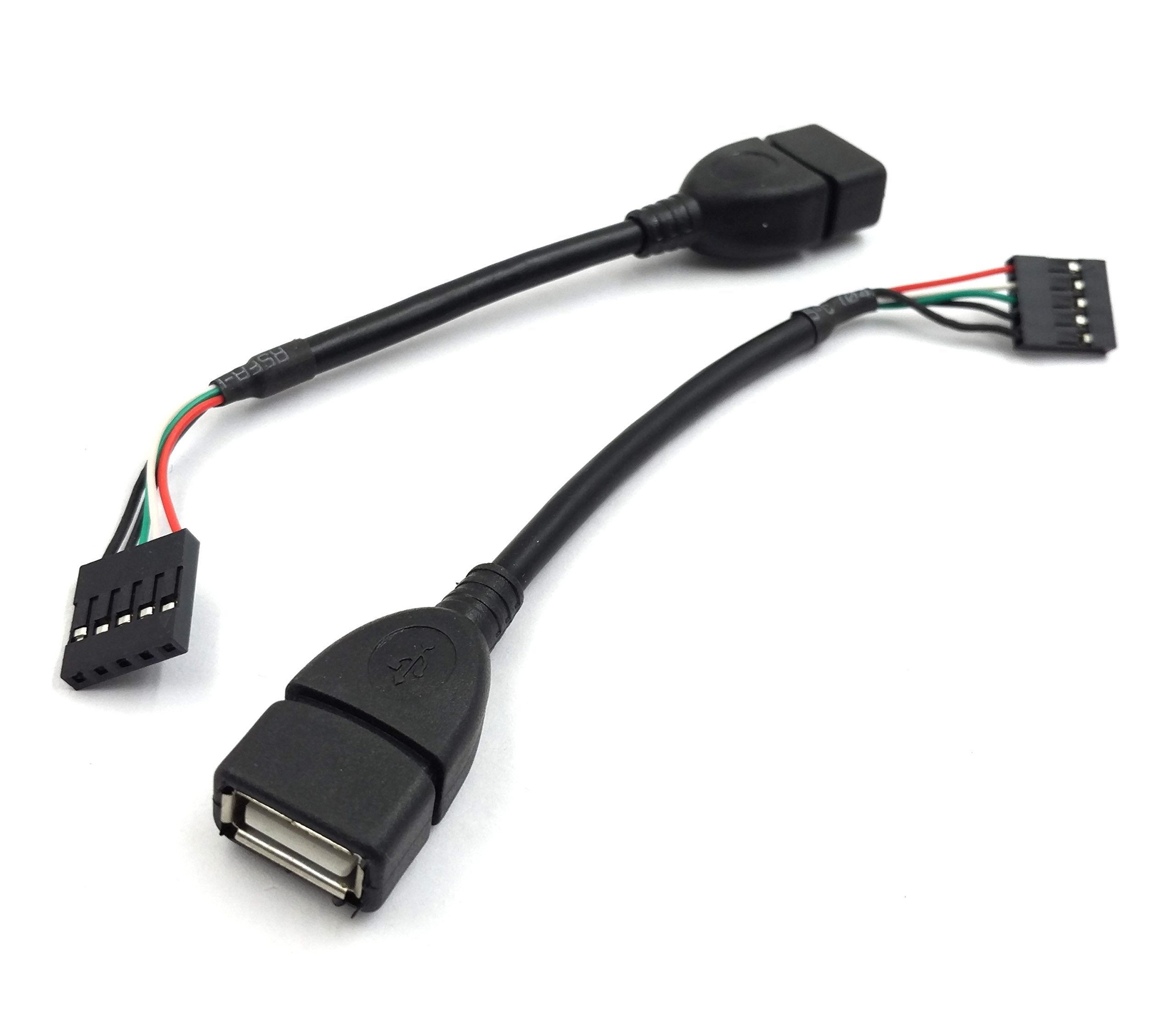 Duttek 5 Pin USB Header to Dupont Cable, USB 2.0 Type A Female to Dupont 5 Pin Female Header Motherboard Cable Cord (AF/5Pin 0.1