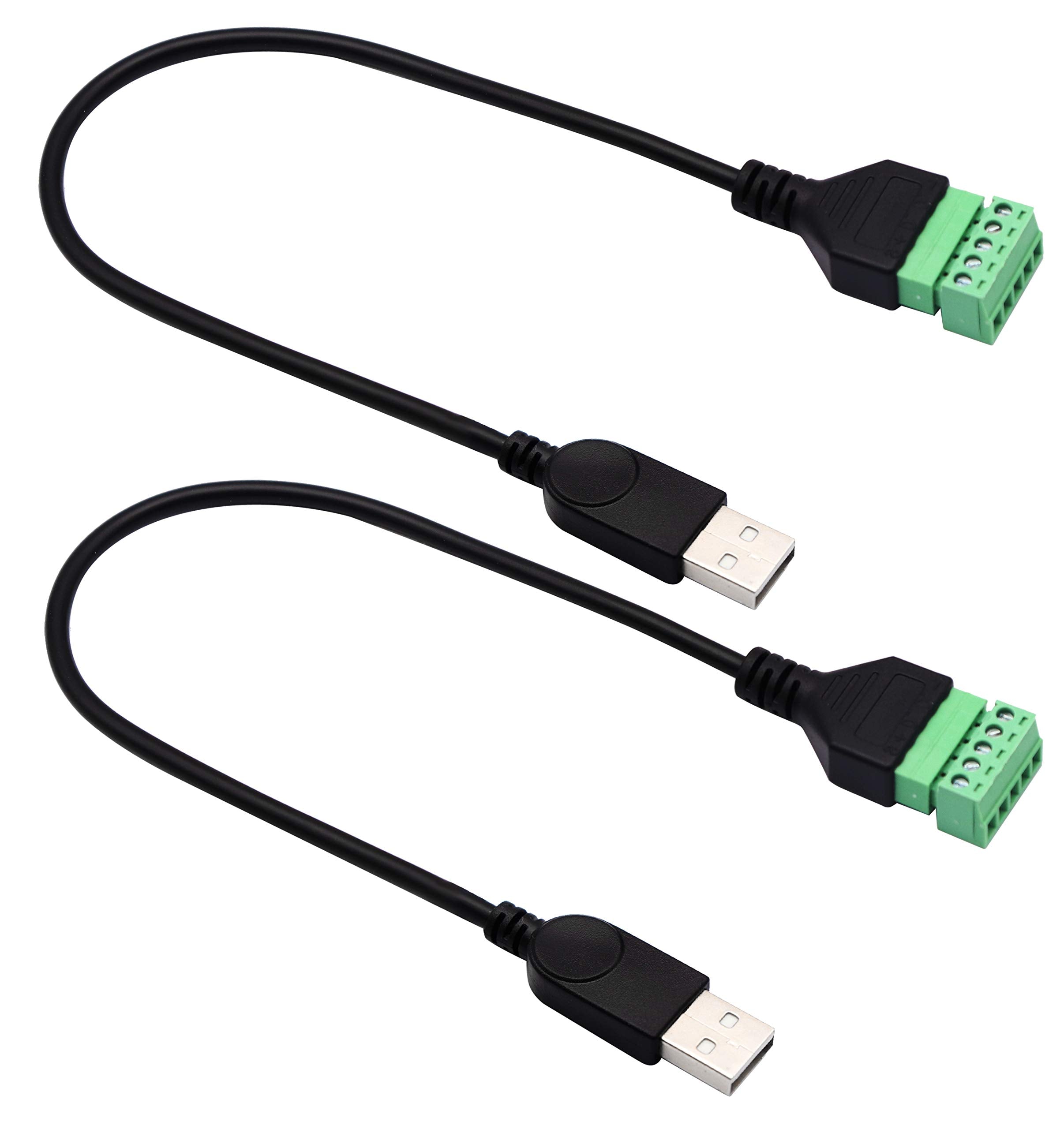 Zdycgtime Usb 2.0 A Screw Terminal Block Connector Cable Usb 2.0 A Male Plug To 5 Pin/Way Female Bolt Screw With Shield Terminal