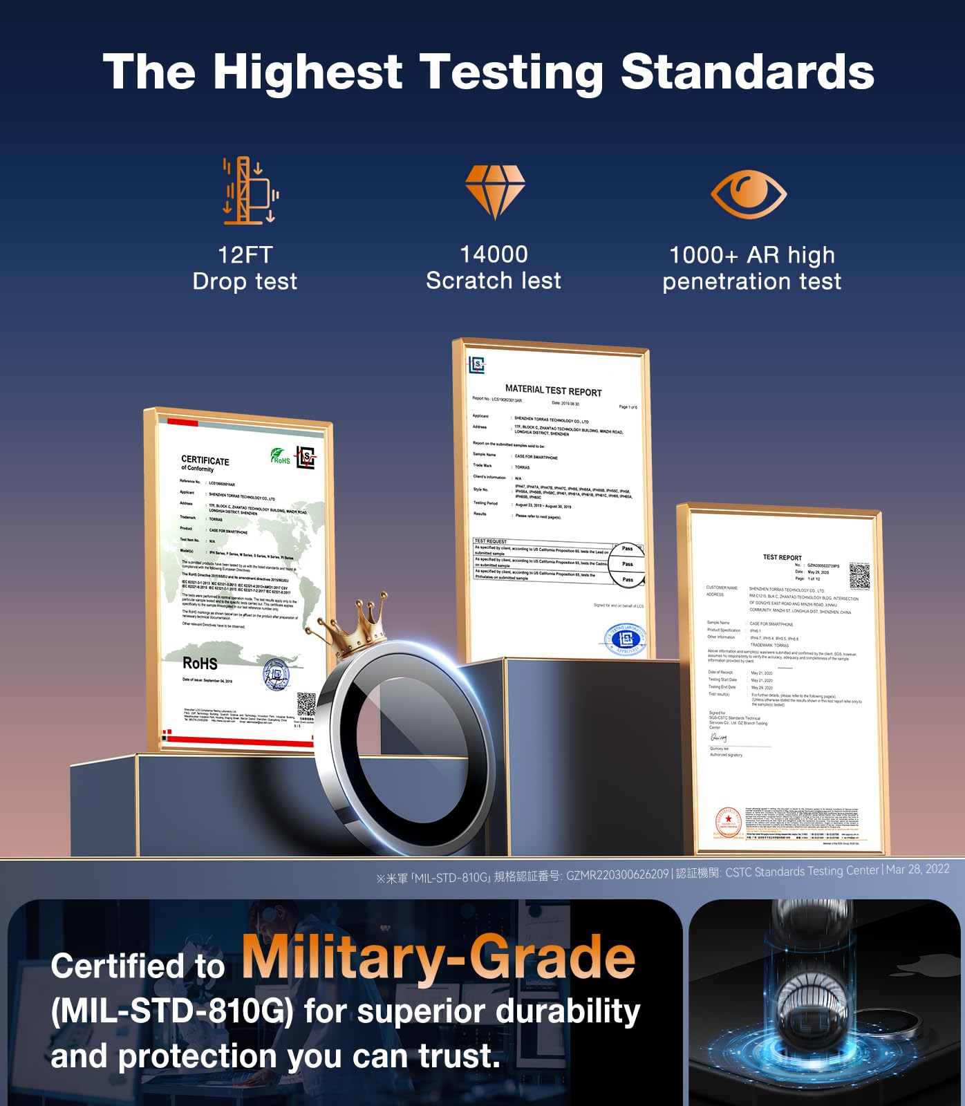 Torras Top Notch Lensguard For Iphone 16/16 Plus Camera Lens Protector [1:1 Invisible Capture Ultra Clarity] Aerospace 9H Temper