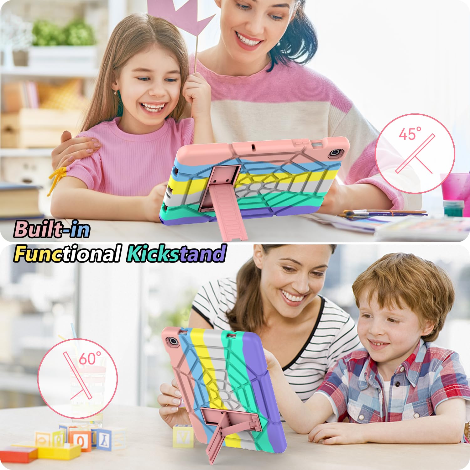 Grifobes For Samsung Galaxy Tab A9 Plus 11 Inch 2023 Cases For Kids Boys Children Camo/Rosegold