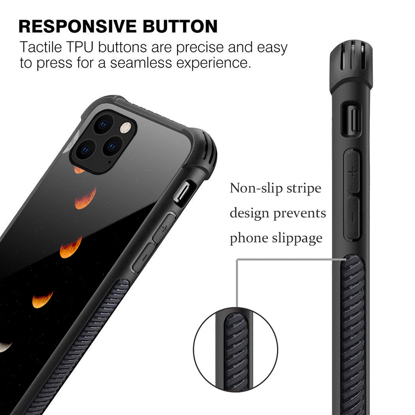 CARLOCA iPhone 13 Pro Max Case Moon Phase Cycle Graphic Shockproof Hard Acrylic